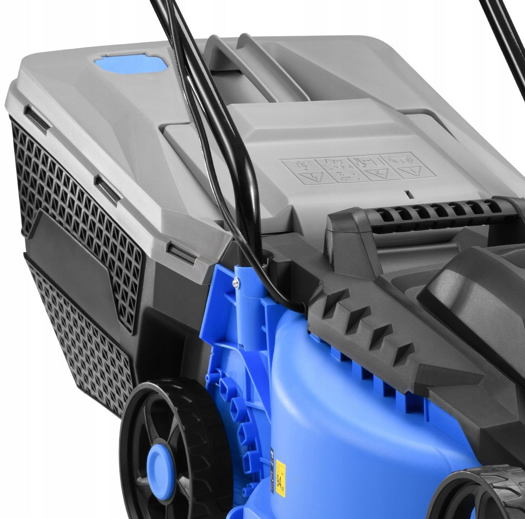 ELECTRIC MOWER LIGHT STRONG FOR GRASS LARGE BASKET 30L 2000W KANWOD Basket with a basket