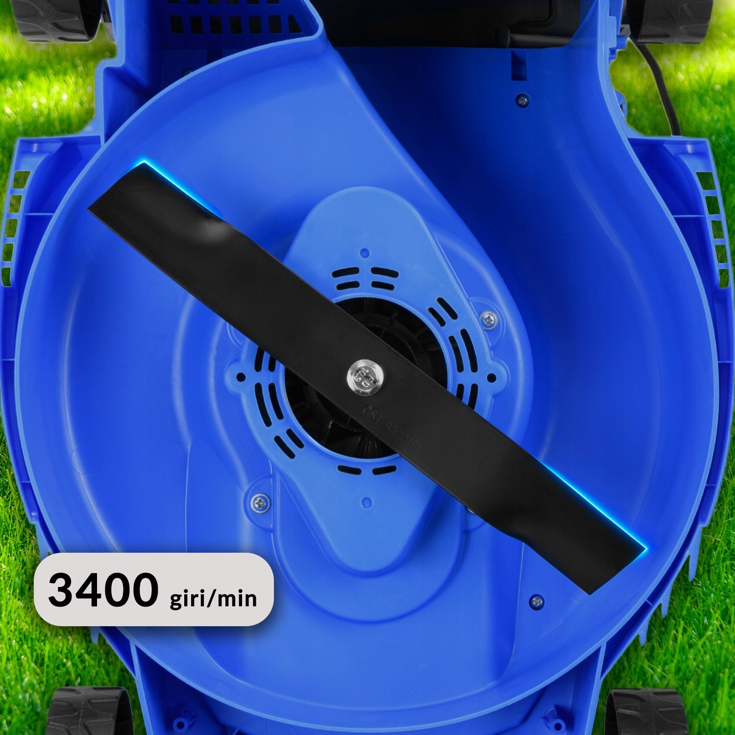 ELECTRIC MOWER LIGHT STRONG FOR GRASS LARGE BASKET 30L 2000W KANWOD Engine power 2000 W