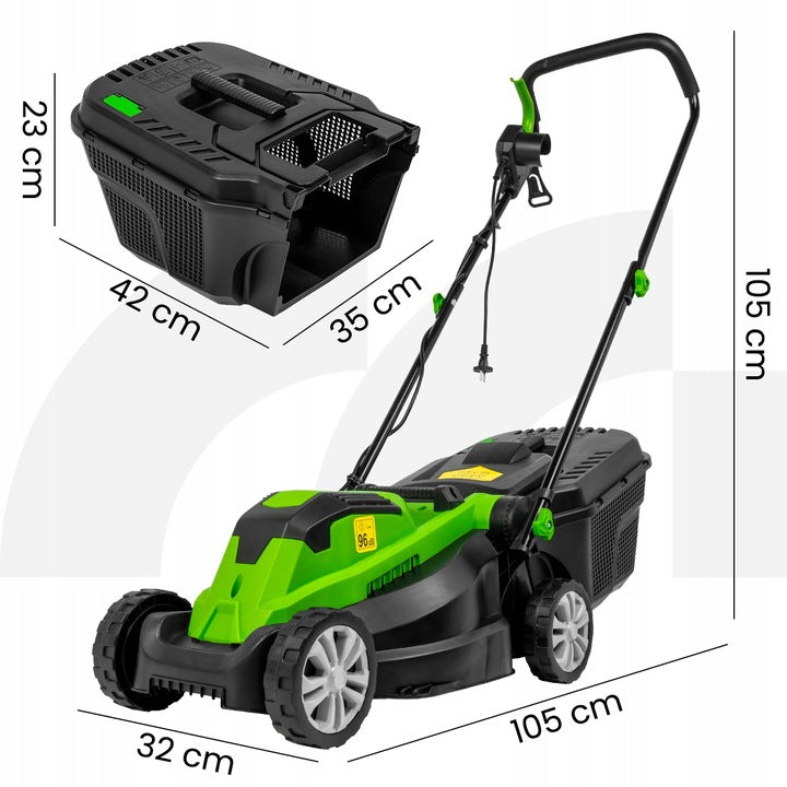 ELECTRIC MOWER LIGHT STRONG FOR GRASS LARGE BASKET 30L 2100W MALTEC Series MasterBlade