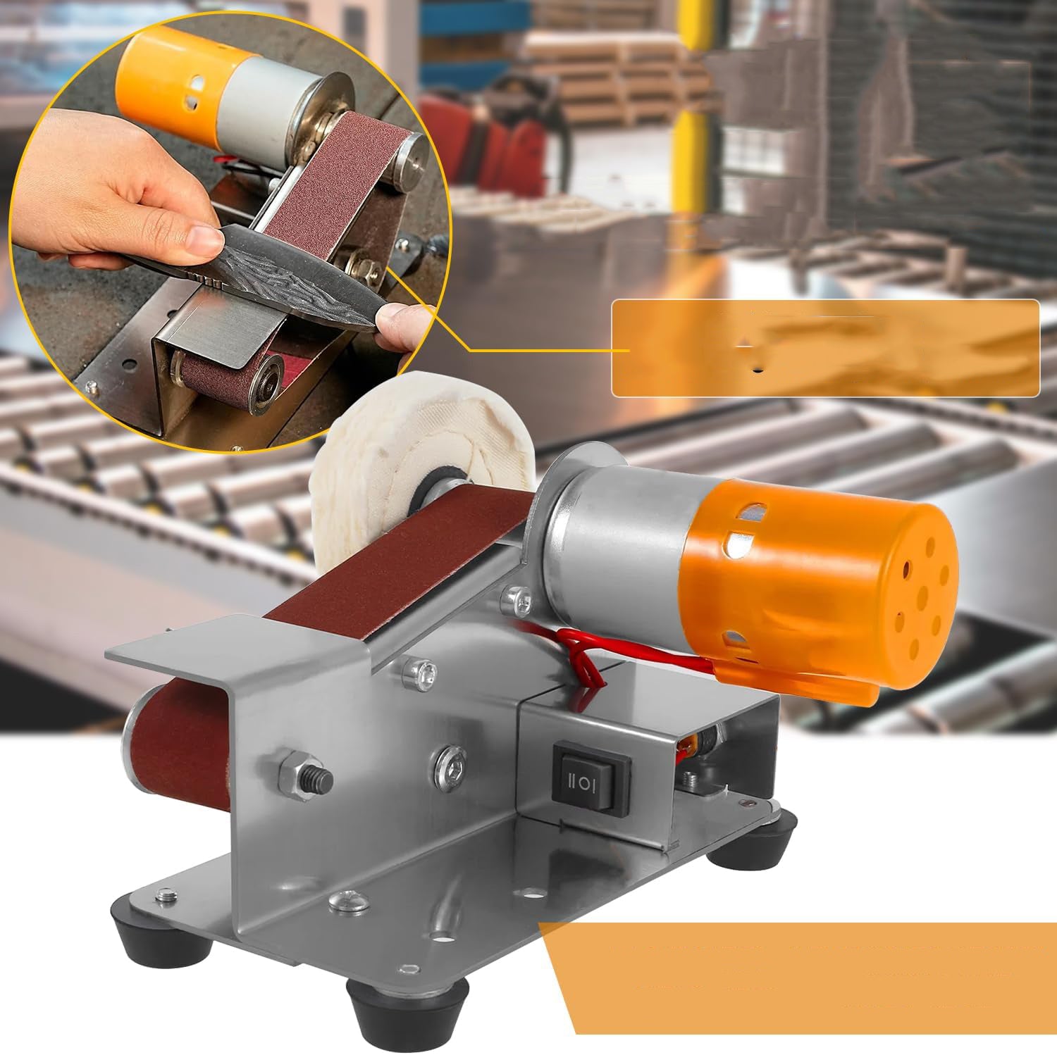 ELECTRIC MULTIFUNCTIONAL METAL TABLE BELT SANDER KNIFE SHARPENER Manufacturer code 20052823-1