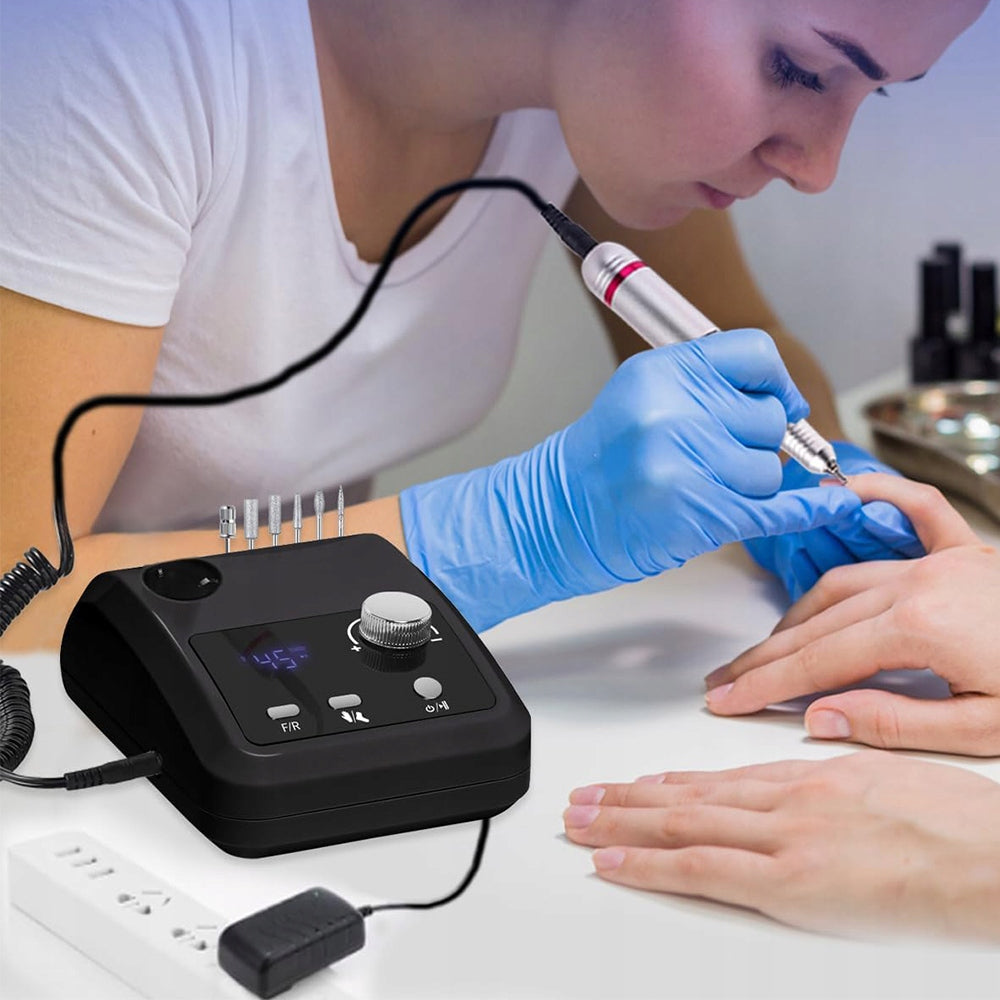 ELECTRIC NAIL FILE WITH 6 TIPS AND LCD 220V DISPLAY Packaging status original