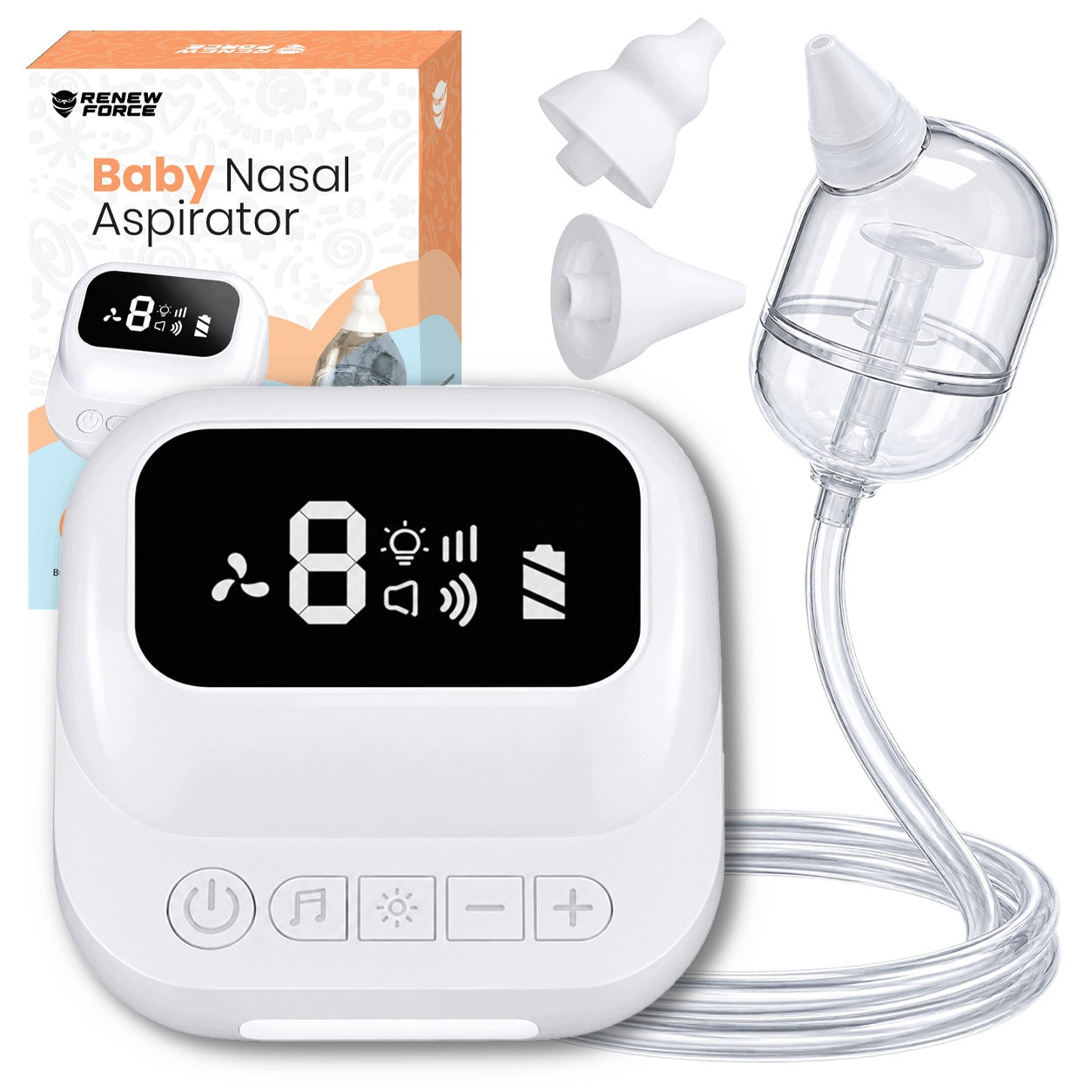 ELECTRIC NASAL ASPIRATOR FOR CHILDREN INFANTS 9 LED Modes 3 Tips