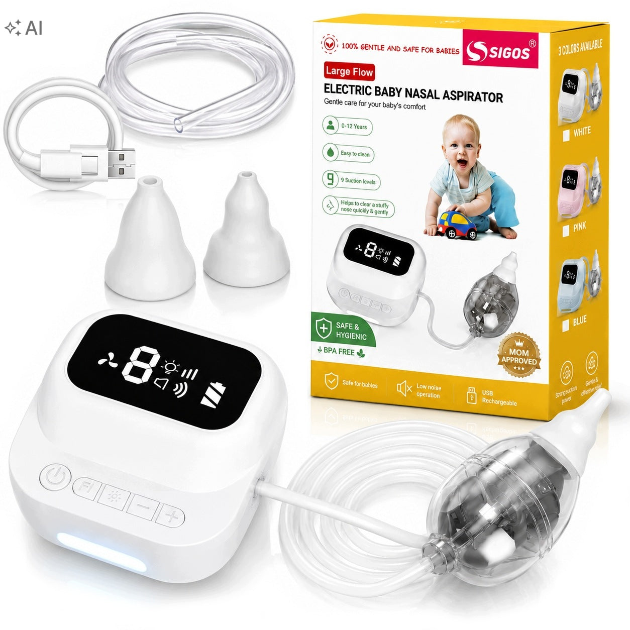 ELECTRIC NASAL ASPIRATOR FOR CHILDREN INFANTS 9 ModeS WIRELESS