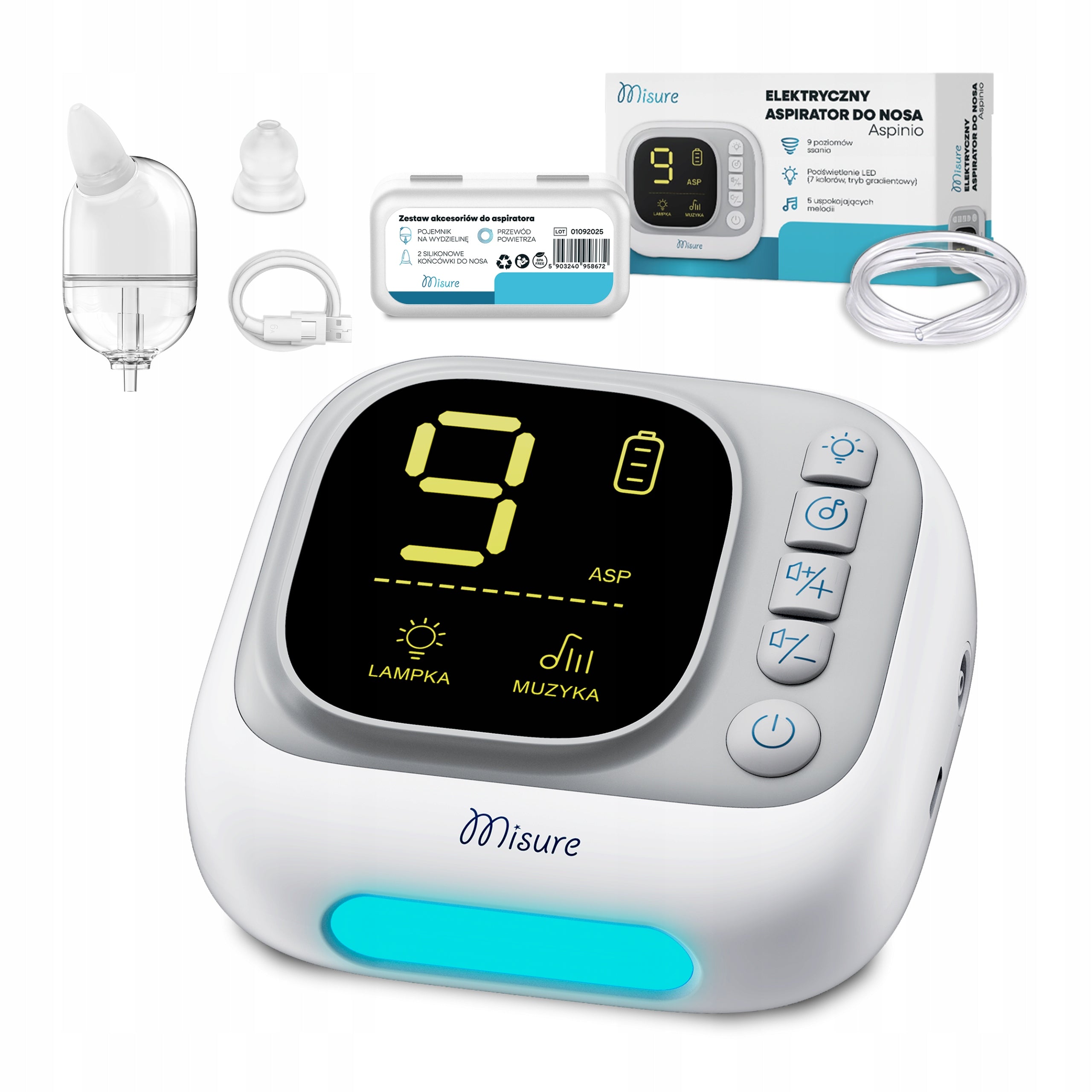 ELECTRIC NASAL ASPIRATOR MISURE ASPINIO FOR CHILDREN KATAREK EXTRACTOR