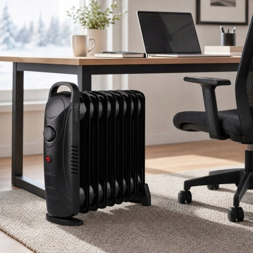 ELECTRIC OIL HEATER 1000W OILER 9 RIBS XXL THERMOSTAT ADJUSTMENT Manufacturer code OW 7833 GRZEJNIK OLEJOWY 9 ŻEBEREK TERMOSTAT