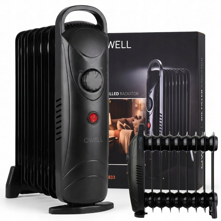 ELECTRIC OIL HEATER 1000W OILER 9 RIBS XXL THERMOSTAT ADJUSTMENT