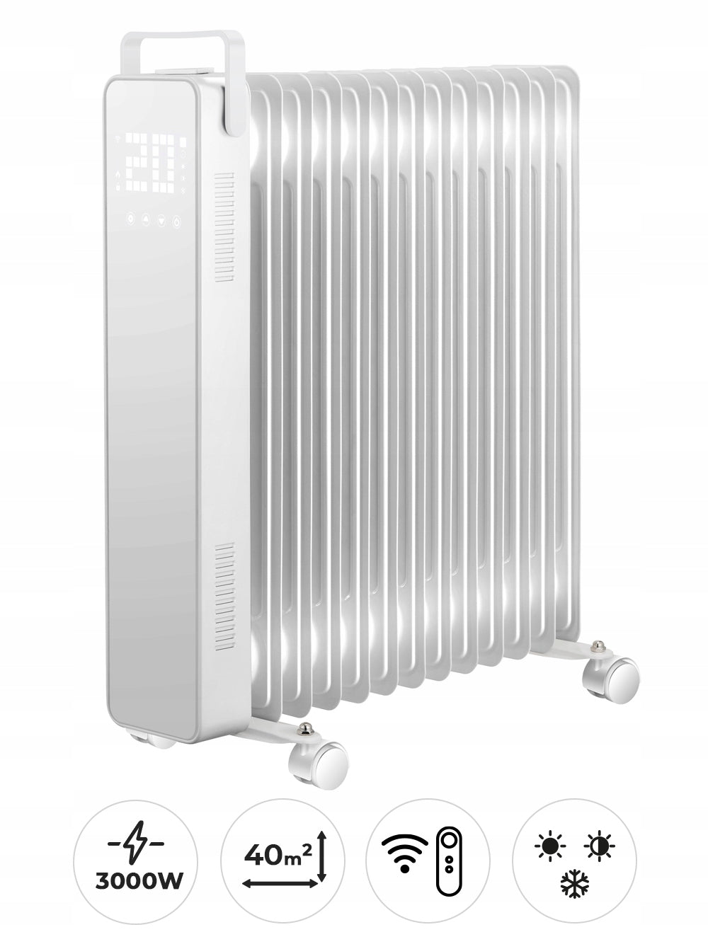 ELECTRIC OIL HEATER 3000W 13 RIBS WiFi POWERFUL silent programmer Brand Mozano