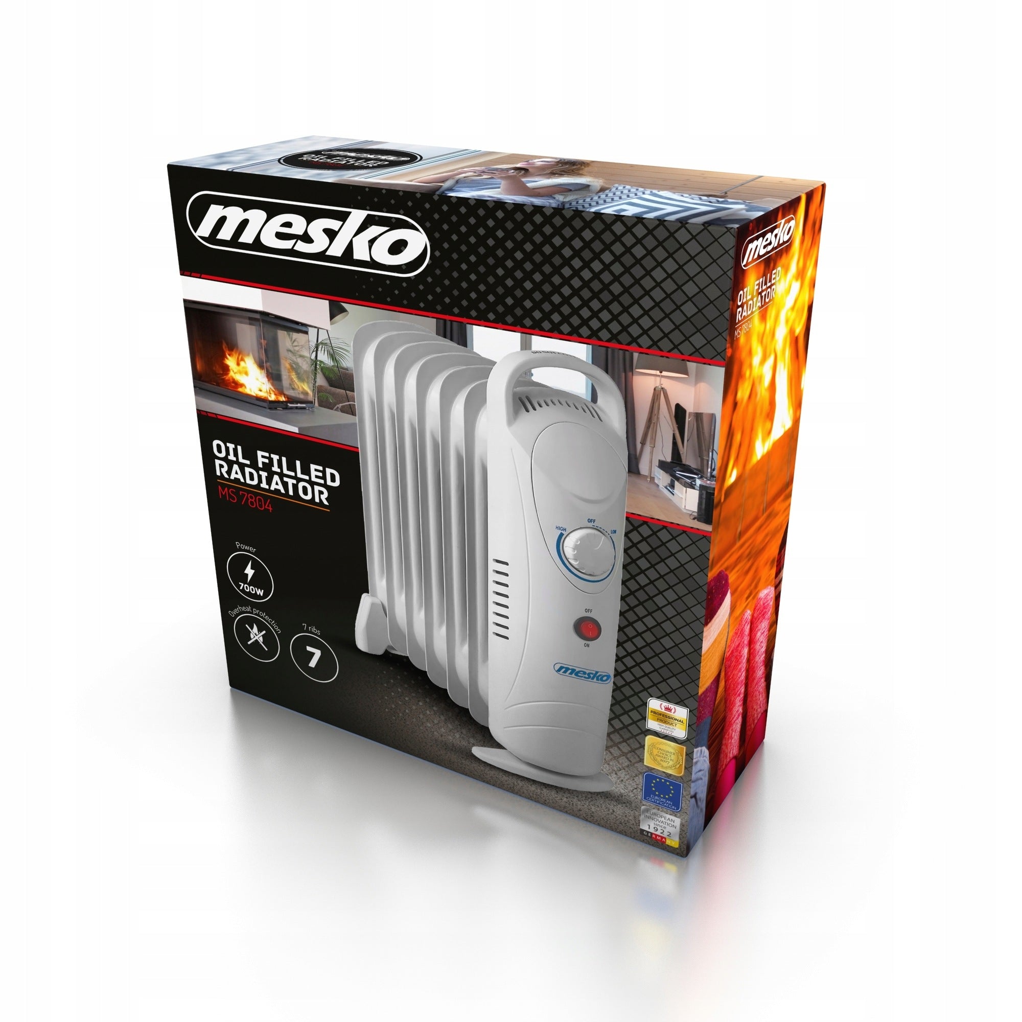 ELECTRIC OIL HEATER 800W OILER 7 RIBS TEMPERATURE CONTROL °C MESKO Manufacturer code MS 7804