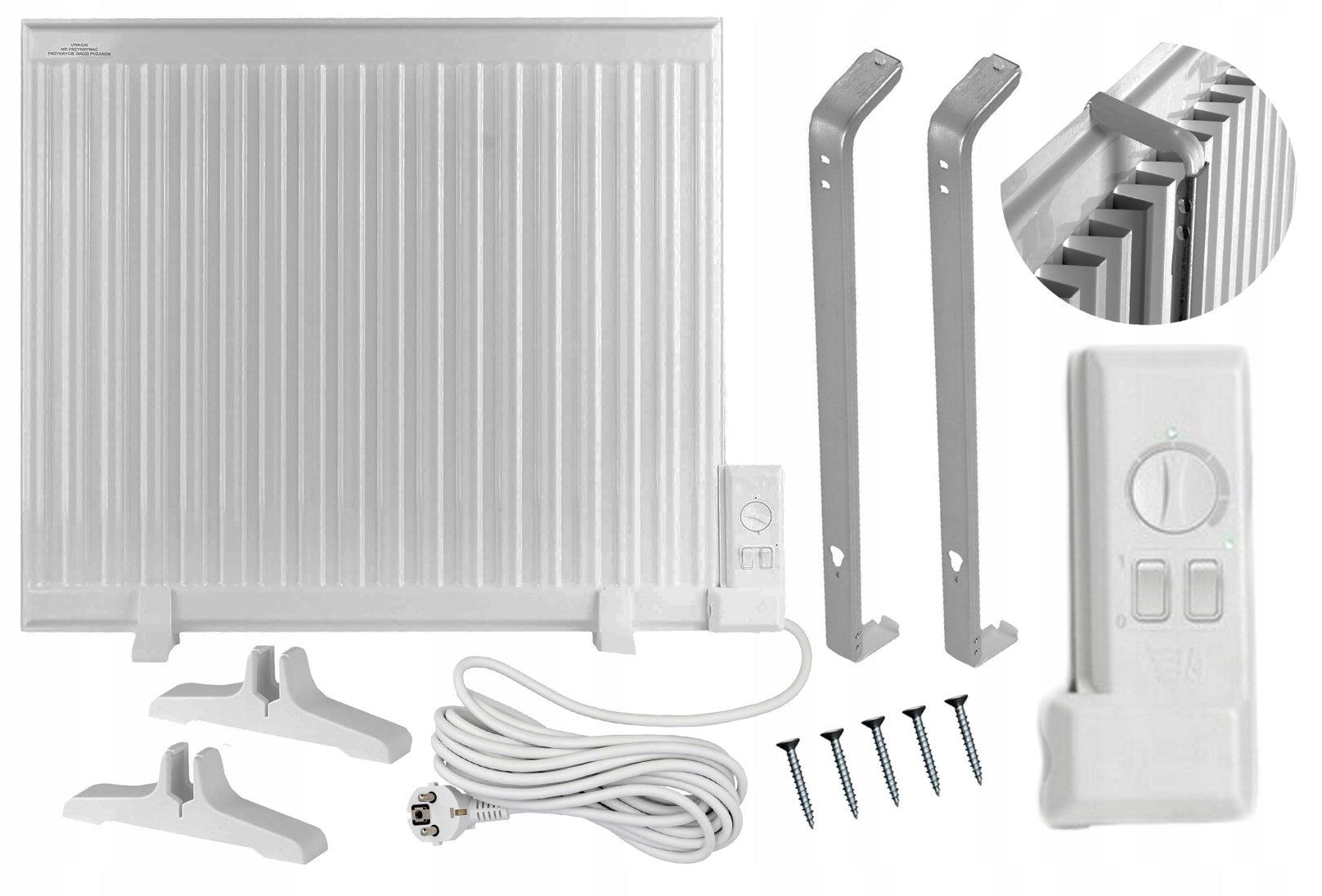 ELECTRIC OIL PANEL HEATER 1500W EKO 78 cm x 66 cm GW WHITE