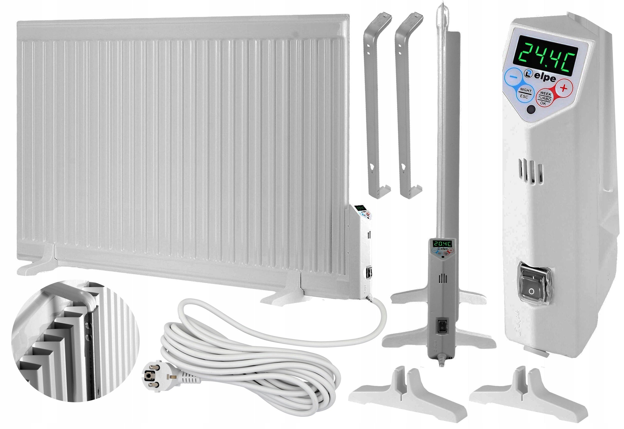 ELECTRIC OIL PANEL HEATER 2000 W ECO WHITE LCD 114 CM x 60 CM