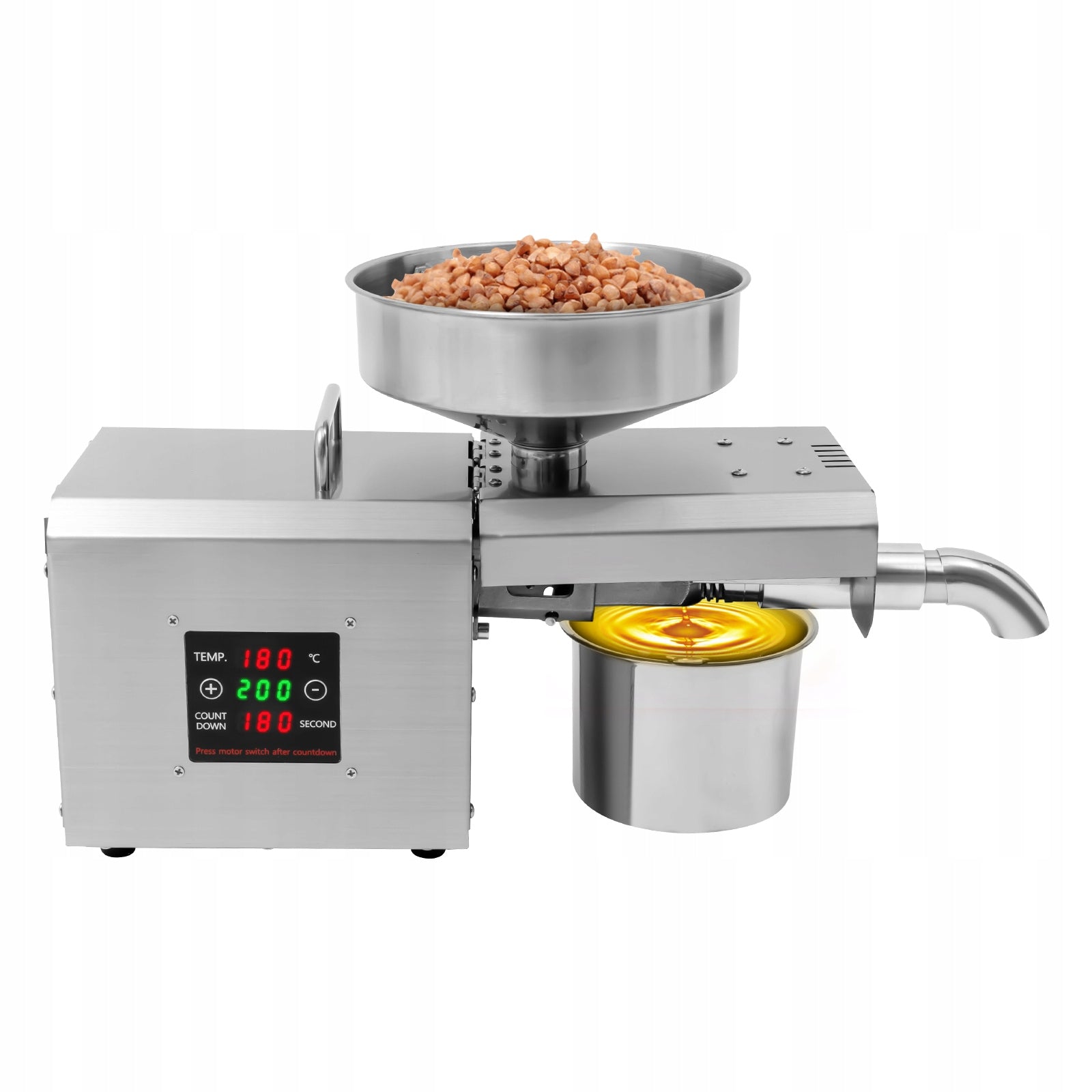 ELECTRIC OIL PRESS MACHINE 610W 5KG/H TEMPERATURE CONTROL, HOST EXTENDED