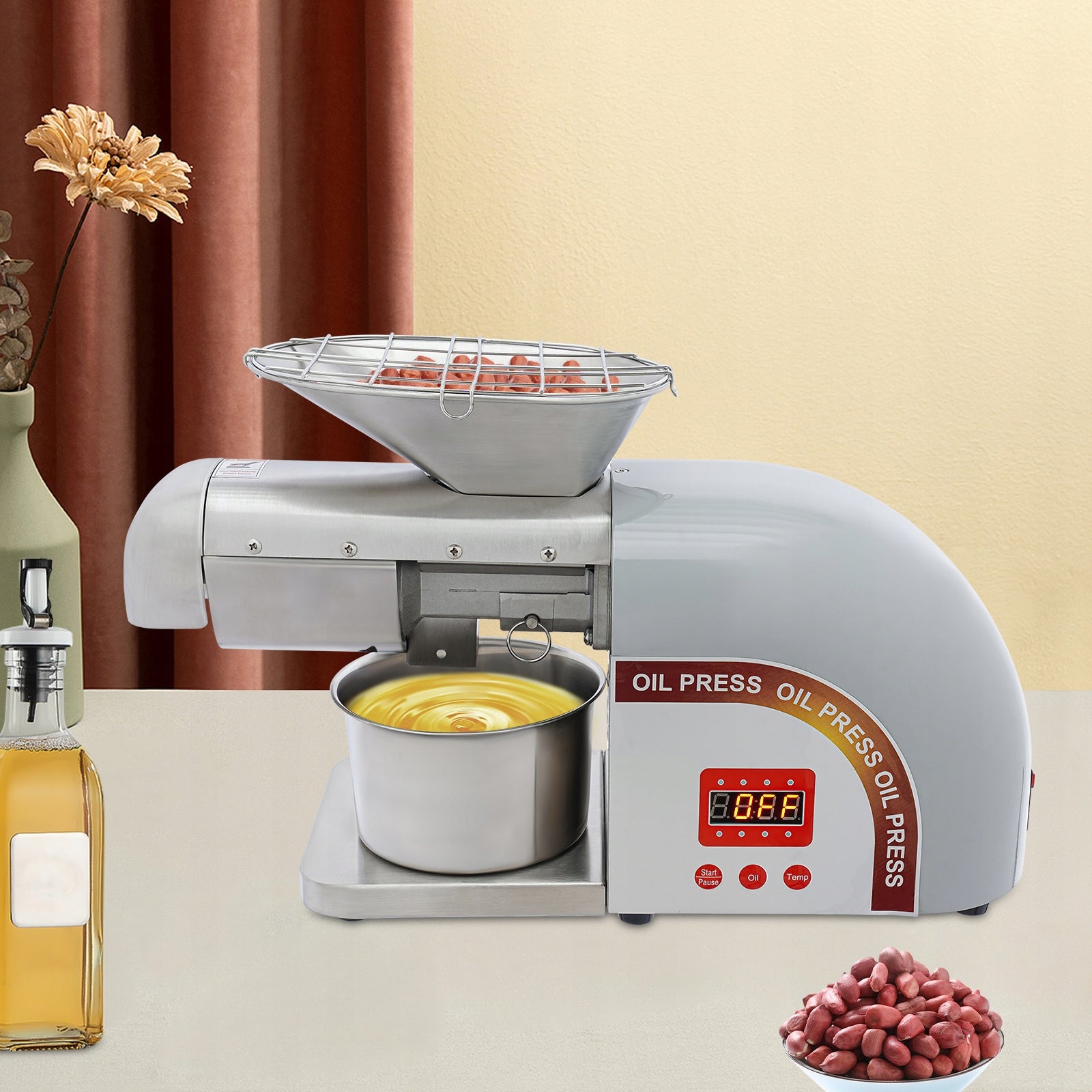 ELECTRIC OIL PRESS MACHINE PRESS EXTRACTOR 1800W 95% EXTRACTION RATE 5KG/H Packaging status original