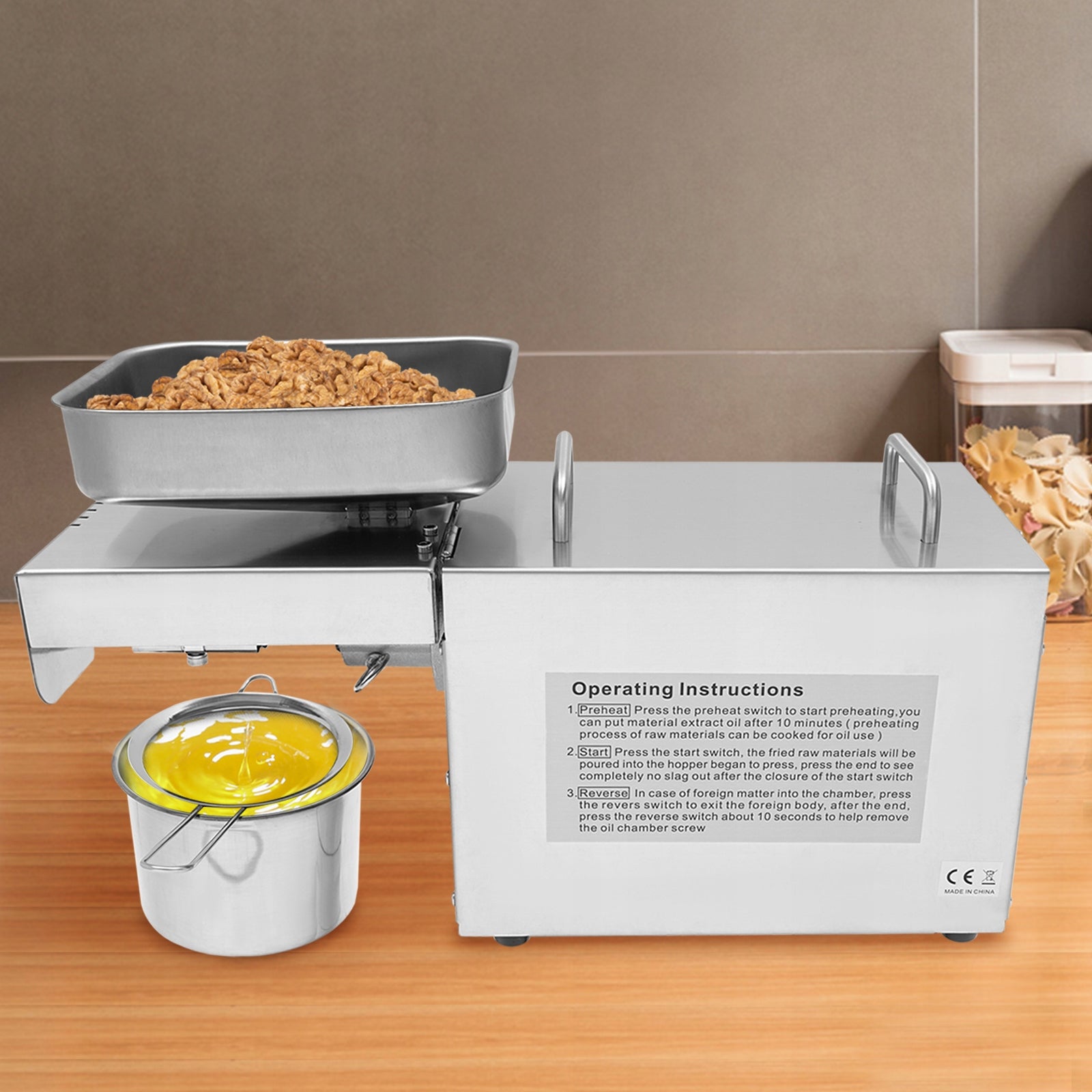 ELECTRIC OIL PRESS MACHINE PRESS EXTRACTOR 800W 95% EXTRACTION RATE 4KG/H Packaging status original