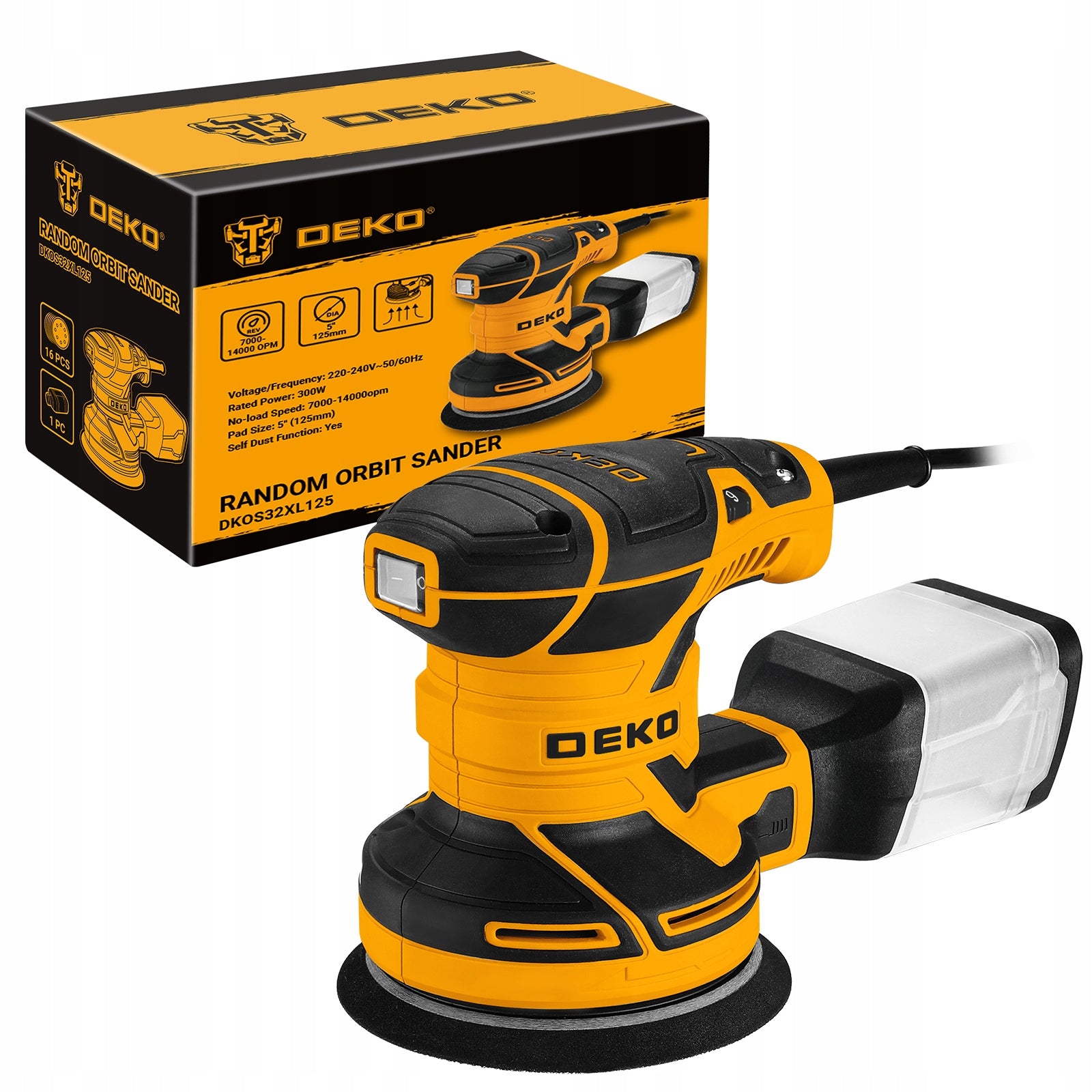 ELECTRIC OSCILLATING ECCENTRIC GRINDER WITH ADJUSTABLE ABRASIVE DISCS Supply voltage 220 V