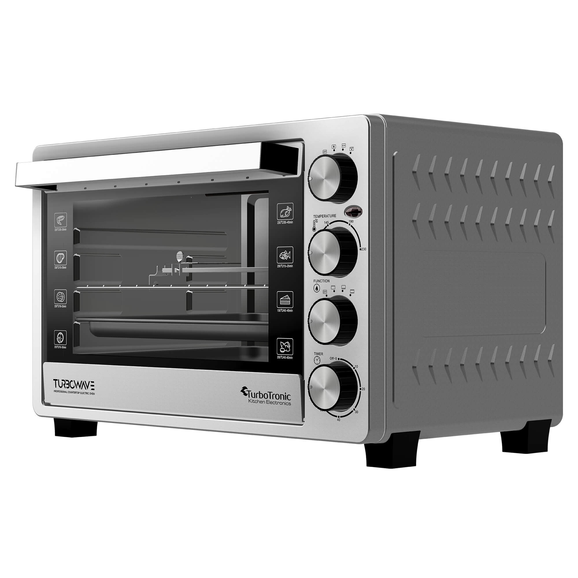 ELECTRIC OVEN 45L THERMOCOUPLE+HORN+GRILL 2000W INOX STAINLESS STEEL Manufacturer code TT-EVS45 INOX