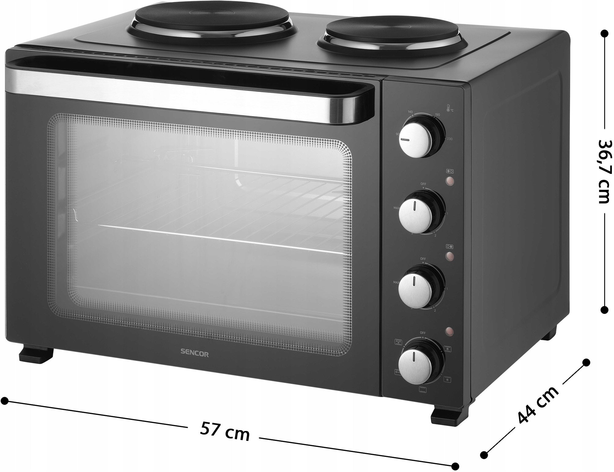 ELECTRIC OVEN 48L 230°C + 2 HEATING PLATES 3500W SENCOR SEO 4800BK Manufacturer code SEO 4800BK