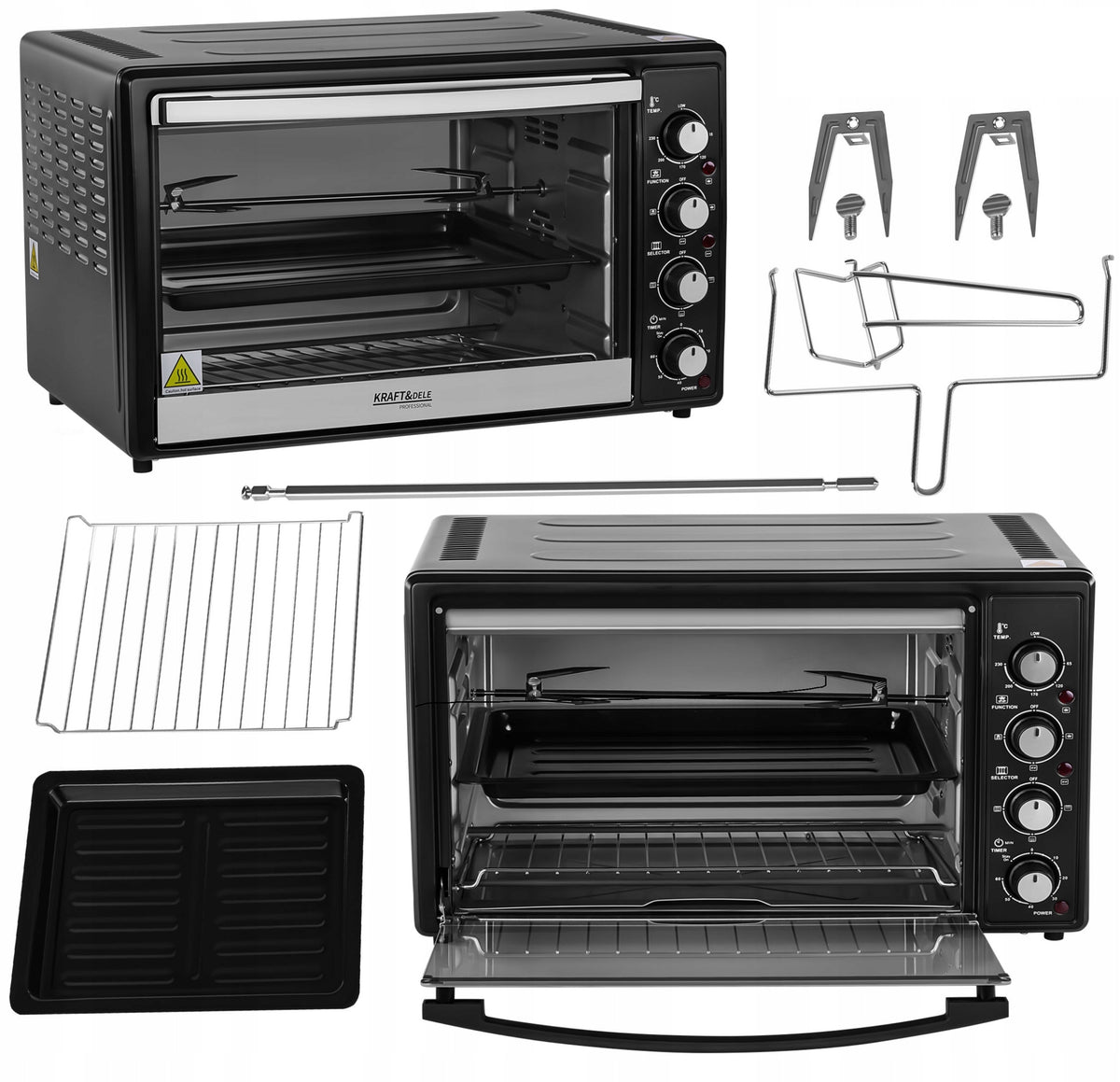 ELECTRIC OVEN 48L THERMOCOUPLE ROTISSERIE FREESTANDING COOKER NEW*