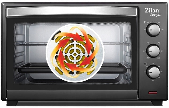 ELECTRIC OVEN MINI BLACK THERMOCOUPLE TIMER BLACK 45L 2000W Brand Zilan