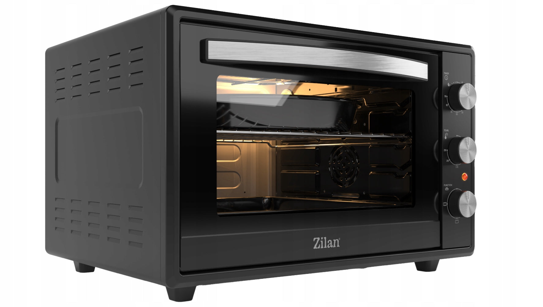 ELECTRIC OVEN MINI GRILL TIMER BLACK XXL 2000W 65L ROOMY STRONG Brand Zilan