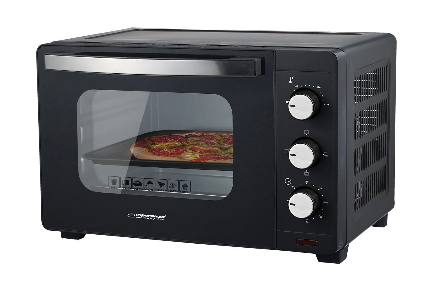 ELECTRIC OVEN TIMER MINI 20L 1280W TOP DOWN 250°C + GRATE TRAY Model PROSCIUTTO