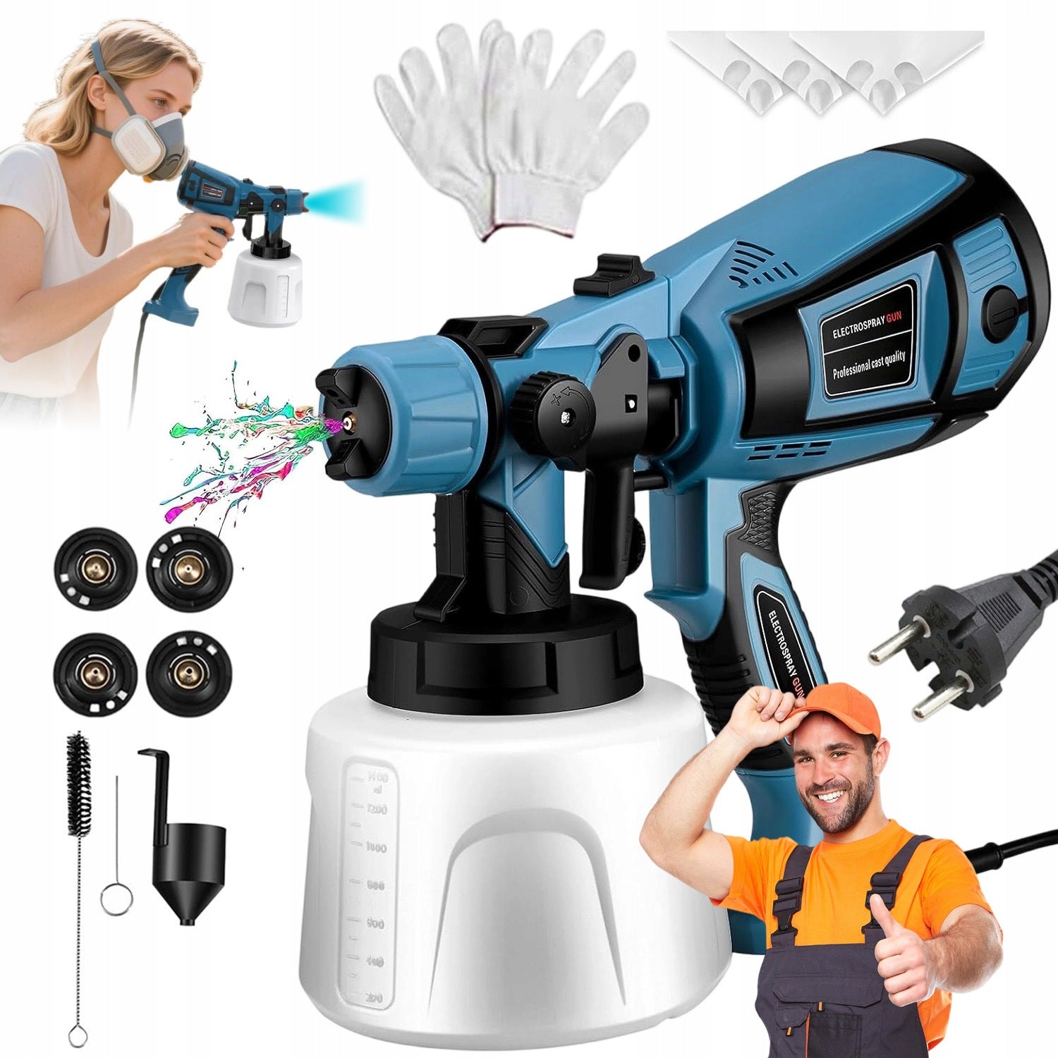 ELECTRIC PAINT GUN 850W 1400ML, FOR RENOVATION, WALL PAINTING