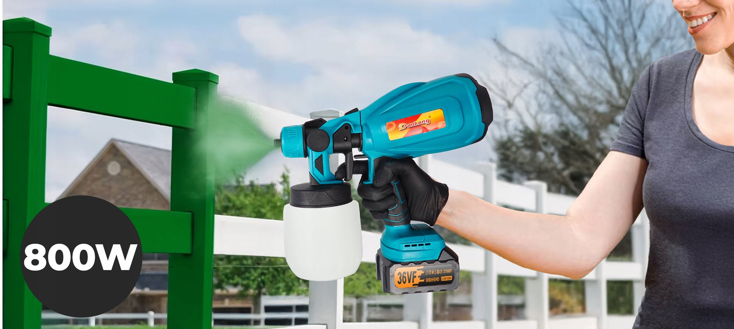 ELECTRIC PAINTING WALL PAINT GUN +2x 36V 2000mAh BATTERY Manufacturer code Pistolet malowania natryskowego akumulatorowy