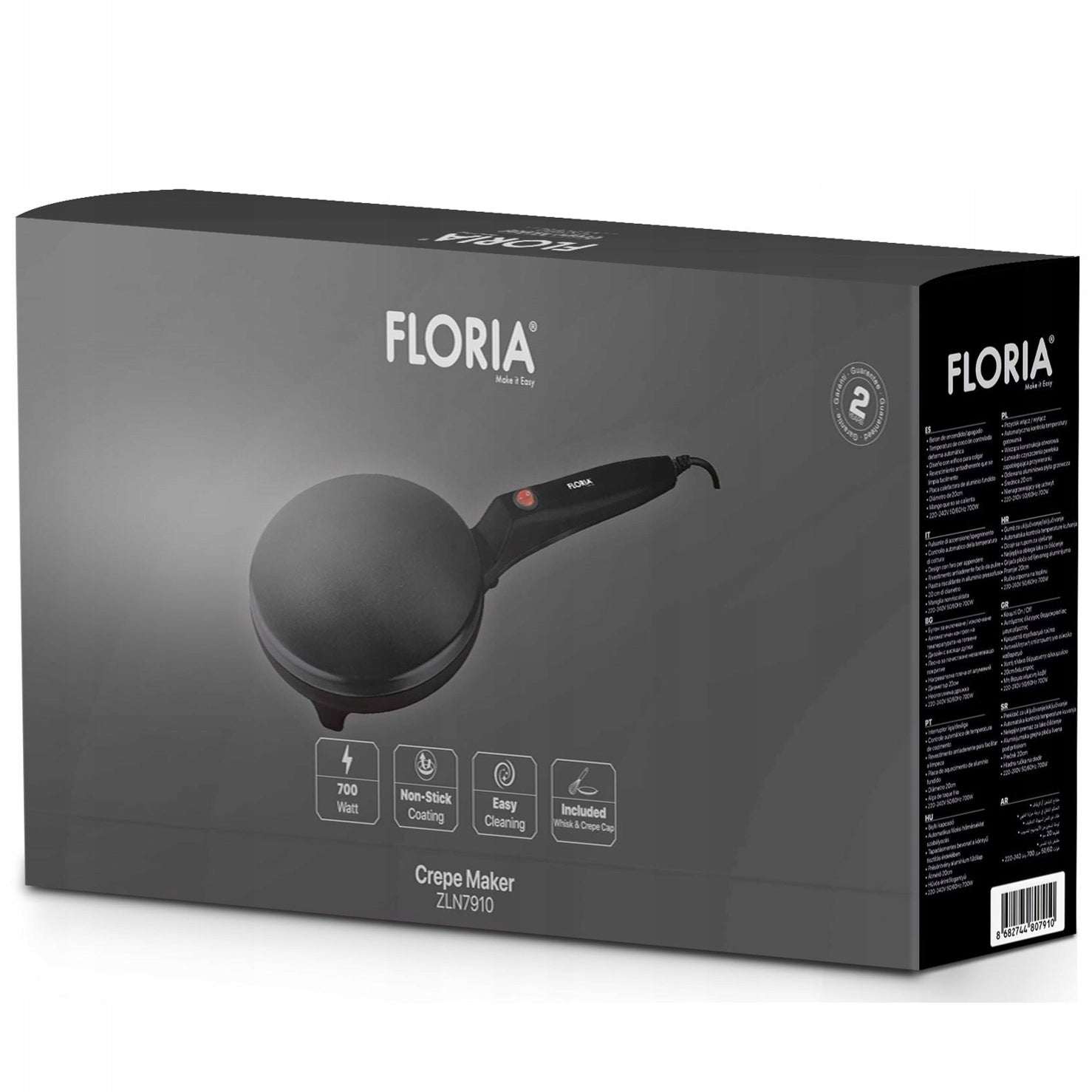 ELECTRIC PANCAKE MAKER AUTOMATIC BLACK NON STICK 20CM 700W Model 601643360