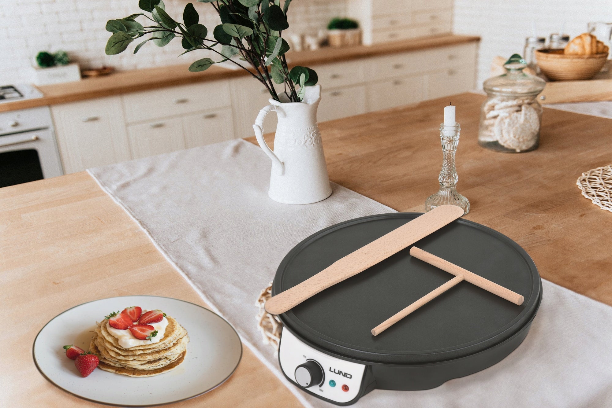 ELECTRIC PANCAKE MAKER PANCAKE BAKING PAN 1000W 30cm LUND Brand Lund
