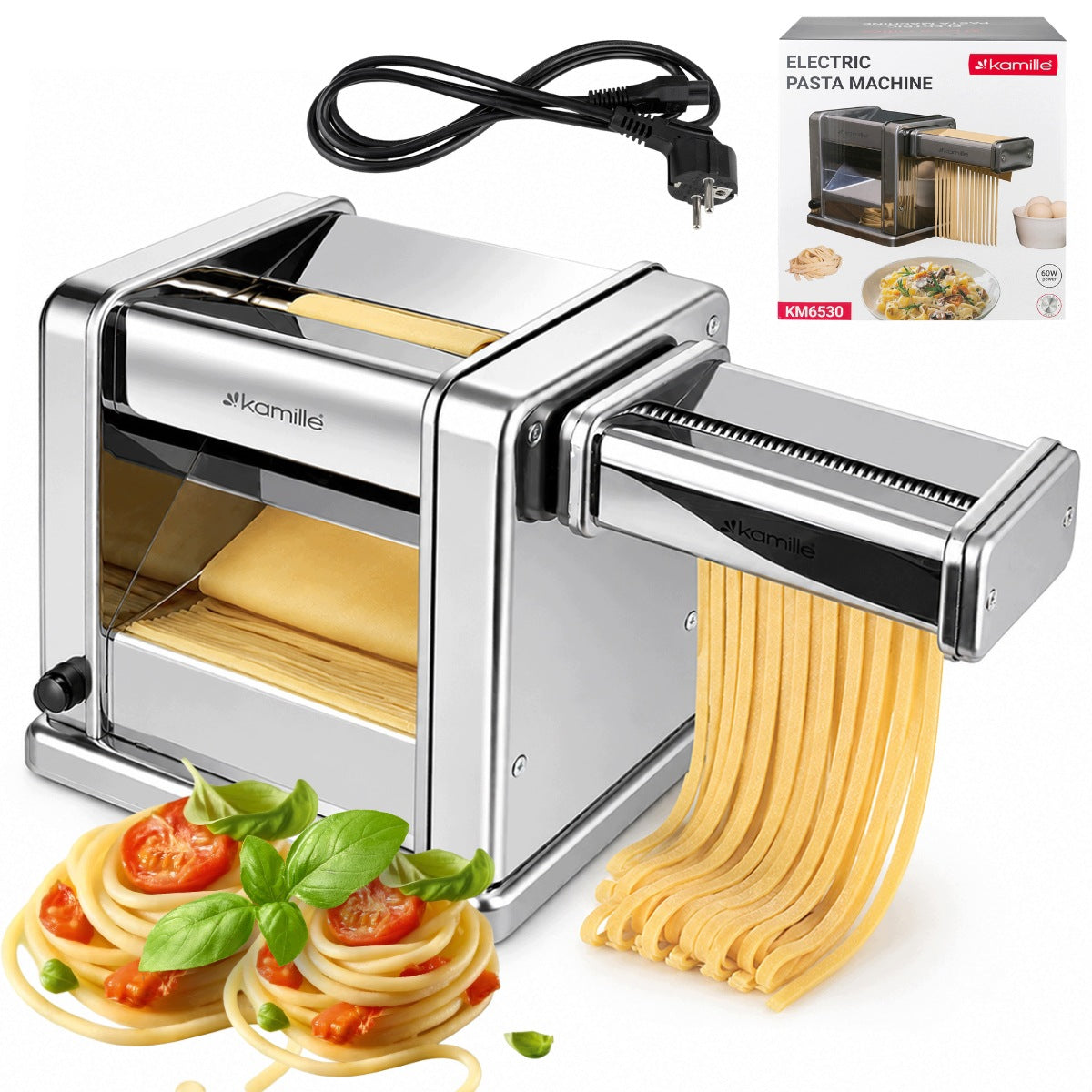 ELECTRIC PASTA MAKING AND DOUGH ROLLING MACHINE 2-in-1 KAMILLE