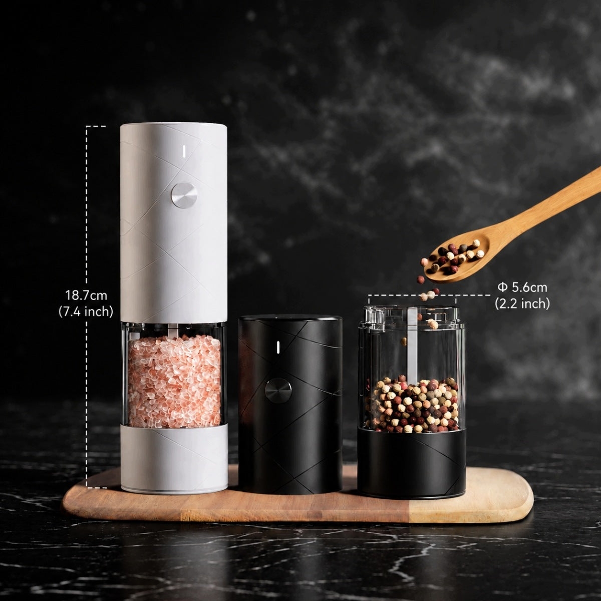 ELECTRIC PEPPER AND SALT GRINDER HUOHOU SET OF 2 + USB-C Packaging status original