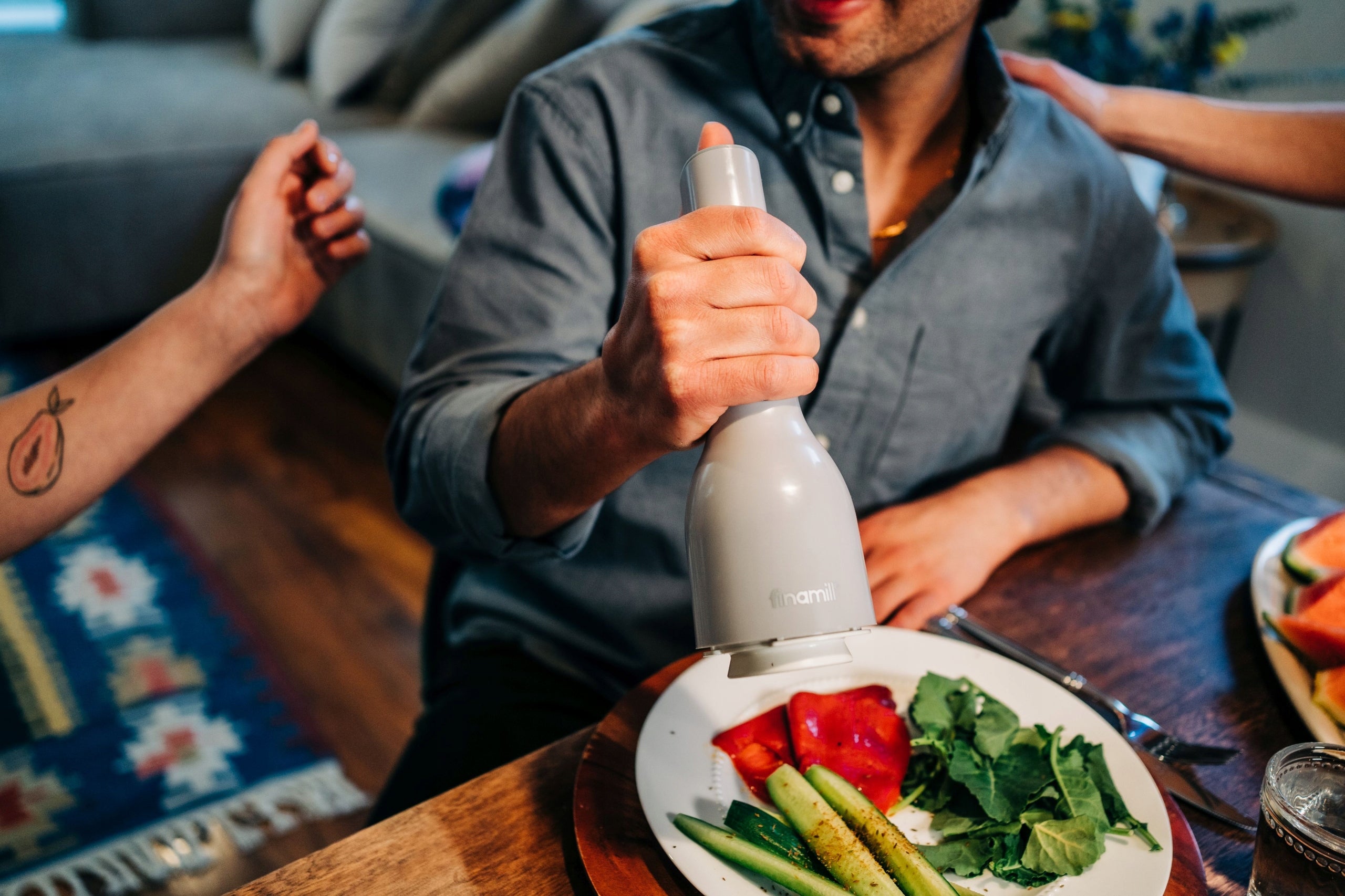 ELECTRIC PEPPER GRINDER SALT SPICES +2 CONTAINERS FINAMILL ASH Manufacturer code GP180134-12STO
