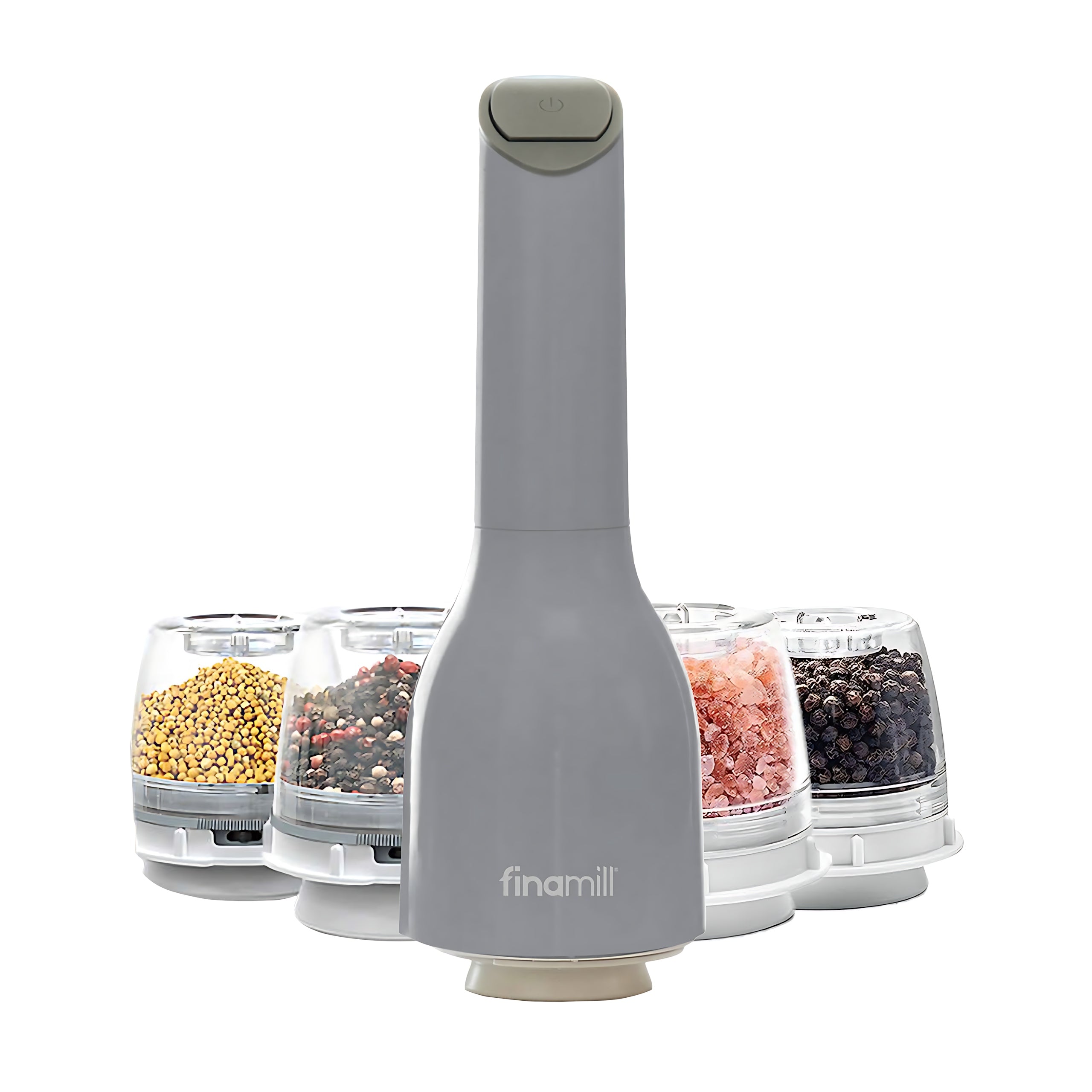 ELECTRIC PEPPER GRINDER SALT SPICES +2 CONTAINERS FINAMILL ASH