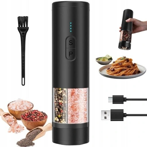 ELECTRIC PEPPER GRINDER USB DOUBLE 800MAH LED CERAMIC