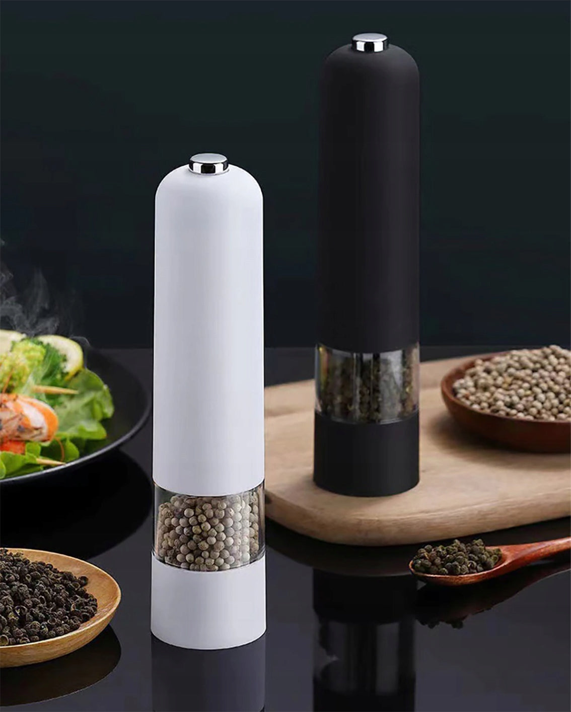 ELECTRIC PEPPER SALT GRINDER 2 PIECES Set Packaging status original