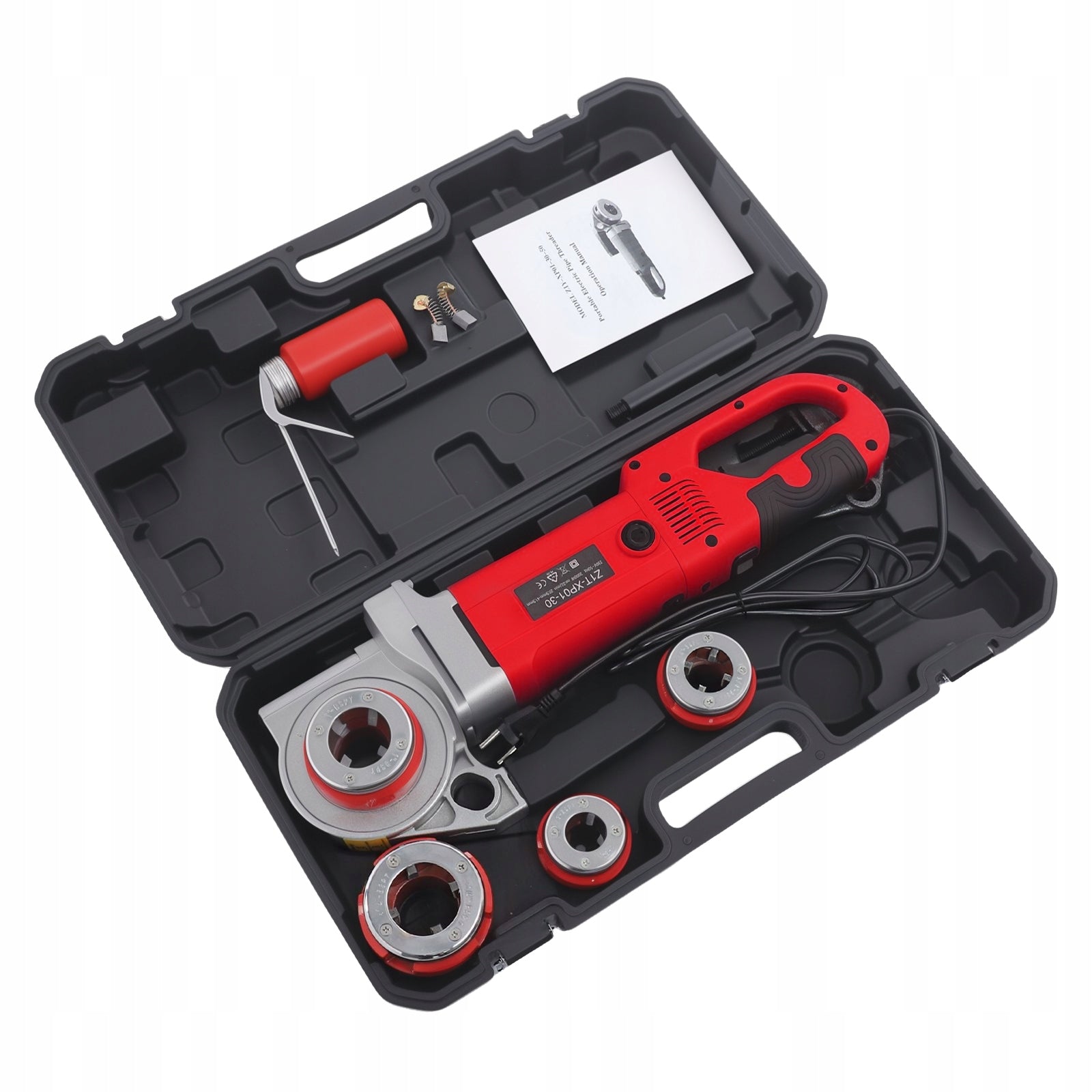 ELECTRIC PIPE THREADER KIT PORTABLE TAPPING MACHINE WITH STORAGE CASE