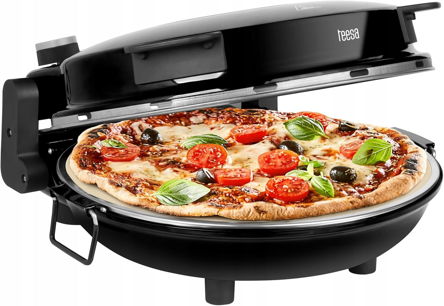 ELECTRIC PIZZA OVEN 1200W 400°C STONE 32CM TEMPERATURE CONTROL