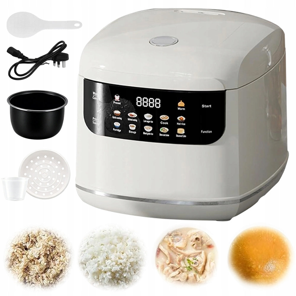 ELECTRIC POT FOR RICE MULTICOOKER RICE COOKER WHITE 2L PROGRAMMER 24H