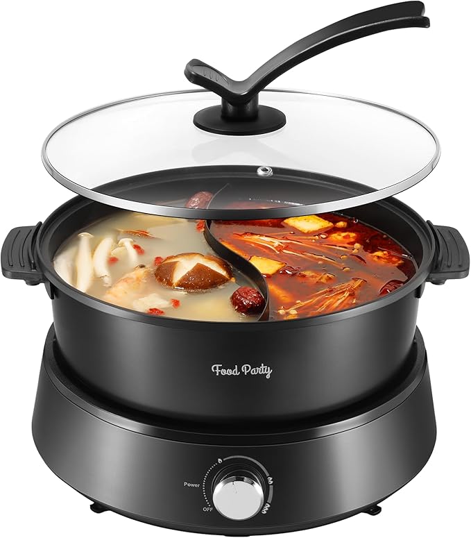 ELECTRIC POT HOT POT 4L DOUBLE-SIDED FONDUE 1350W SET