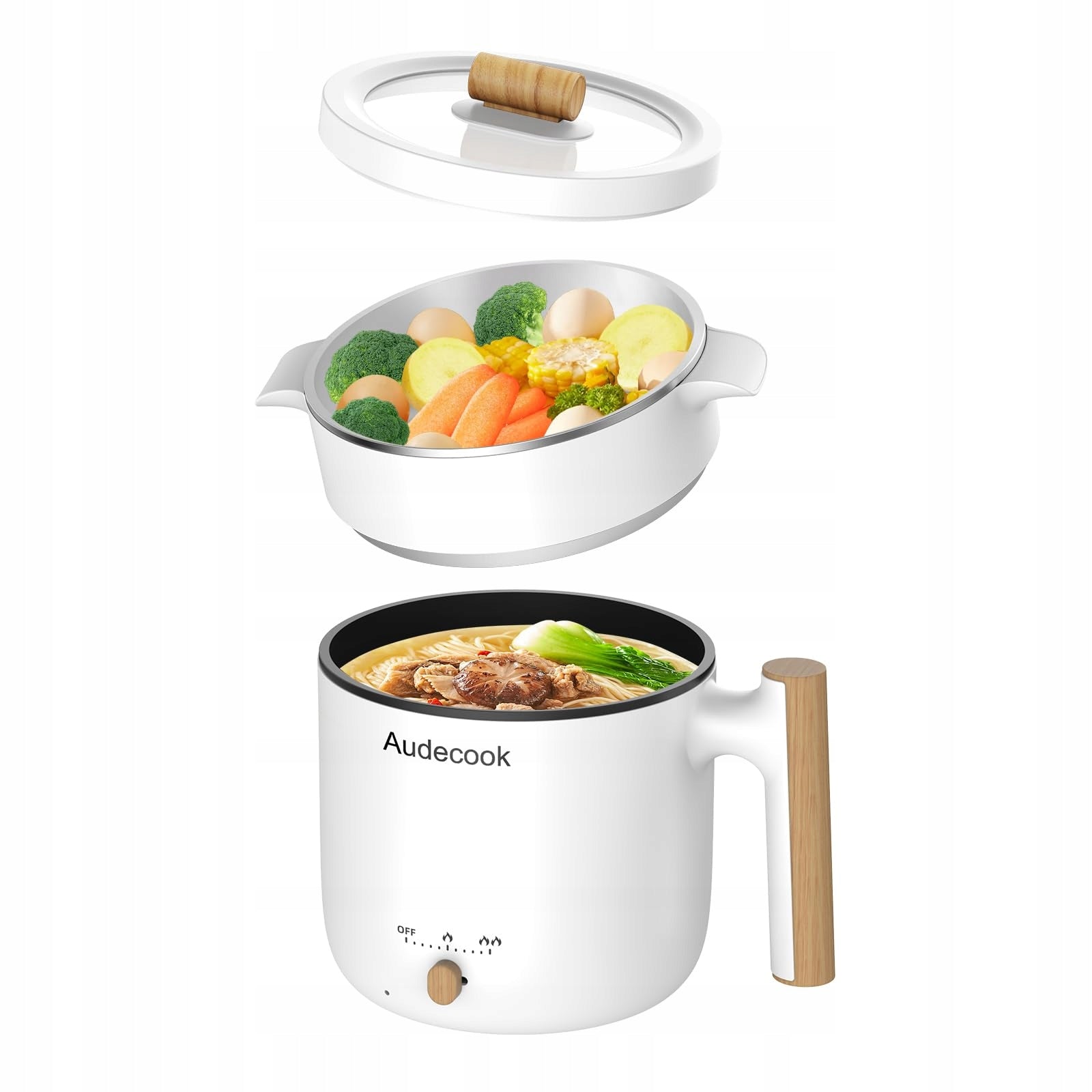 ELECTRIC POT SHABU HOT POT WITH STEAMER RAMEN SET FREEBIE AUDCOOK