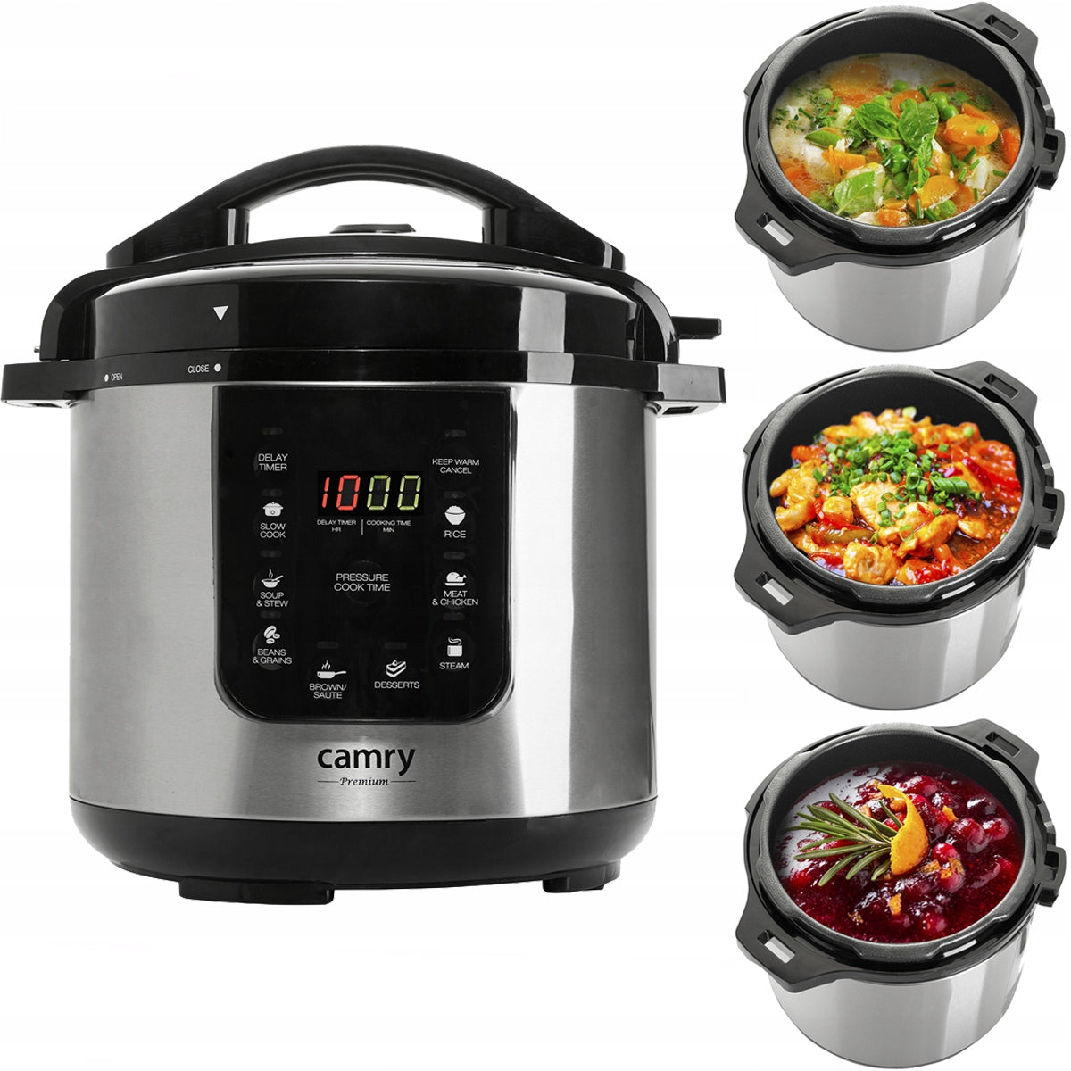 ELECTRIC PRESSURE COOKER 8 AUTOMATIC PRESSURE COOKER PROGRAMS 6L