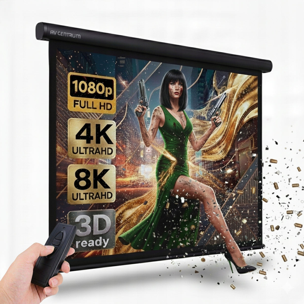 ELECTRIC PROJECTION SCREEN AVC-E160B 80" 160X120 AVCENTRUM BLACK PREMIUM