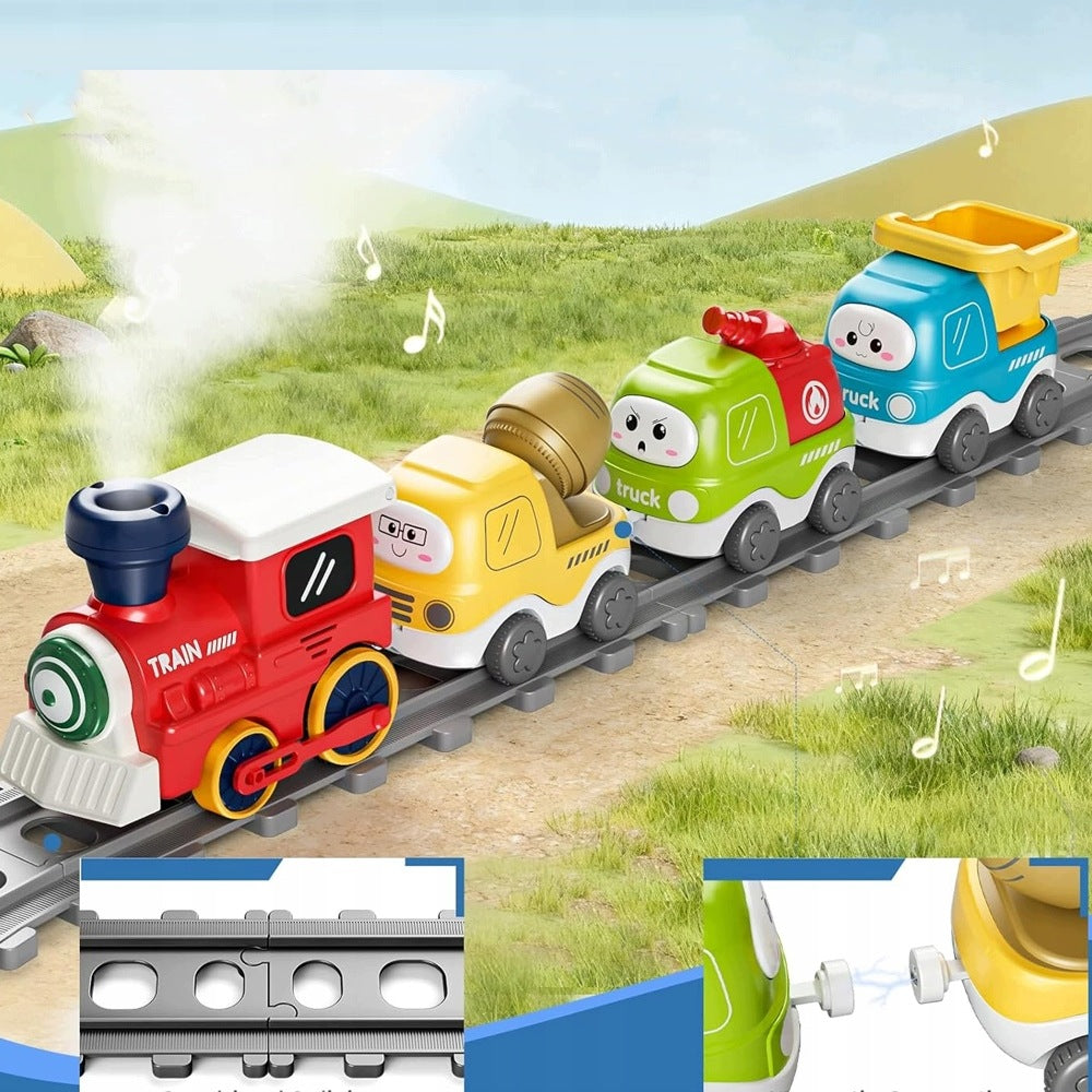 ELECTRIC QUEUE CLOTHES Train Track Wagons Set for baby children Packaging status original
