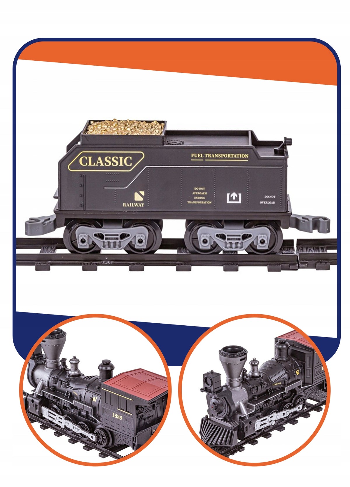 ELECTRIC QUEUE LOCOMOTIVE 3 WAGONS PAIR SOUND LED REMOTE CONTROL 2.4GHZ TRAIN EAN (GTIN) 5906436741386