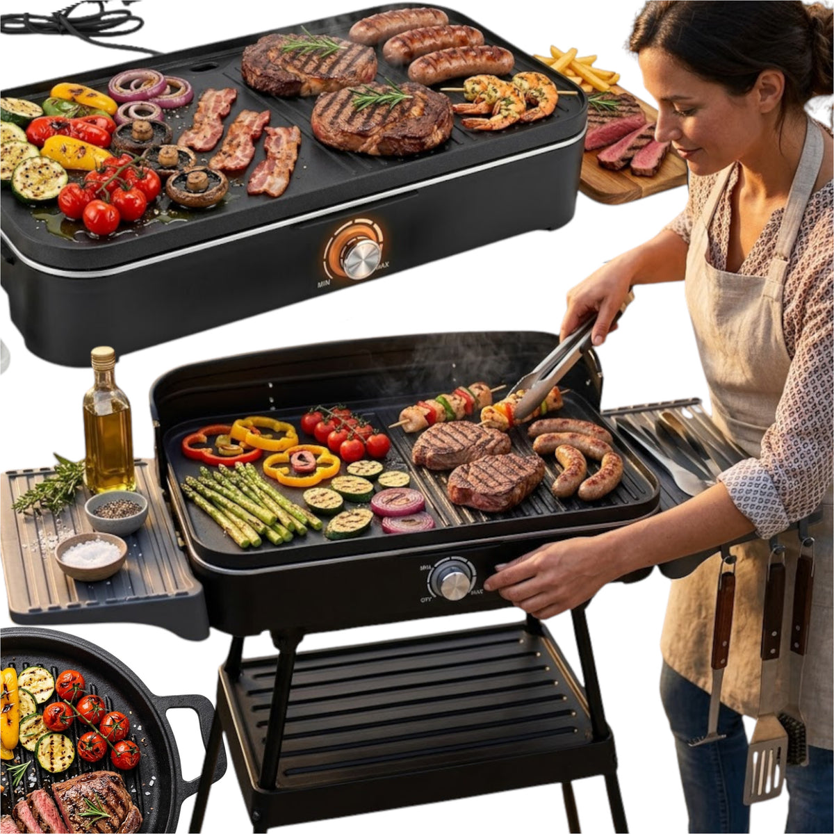 ELECTRIC RACK GRILL BEAUTIFUL FOR BALCONY GARDEN TERRACE XL LARGE REMOVABLE
