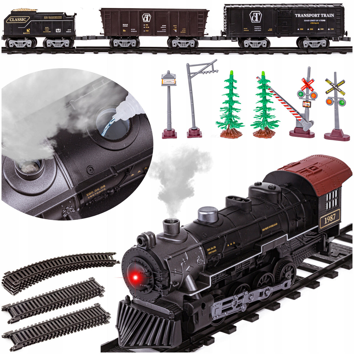 ELECTRIC RAILWAY Train STEAM LOCOMOTIVE SMOKING Clothes COUPLE Wagons