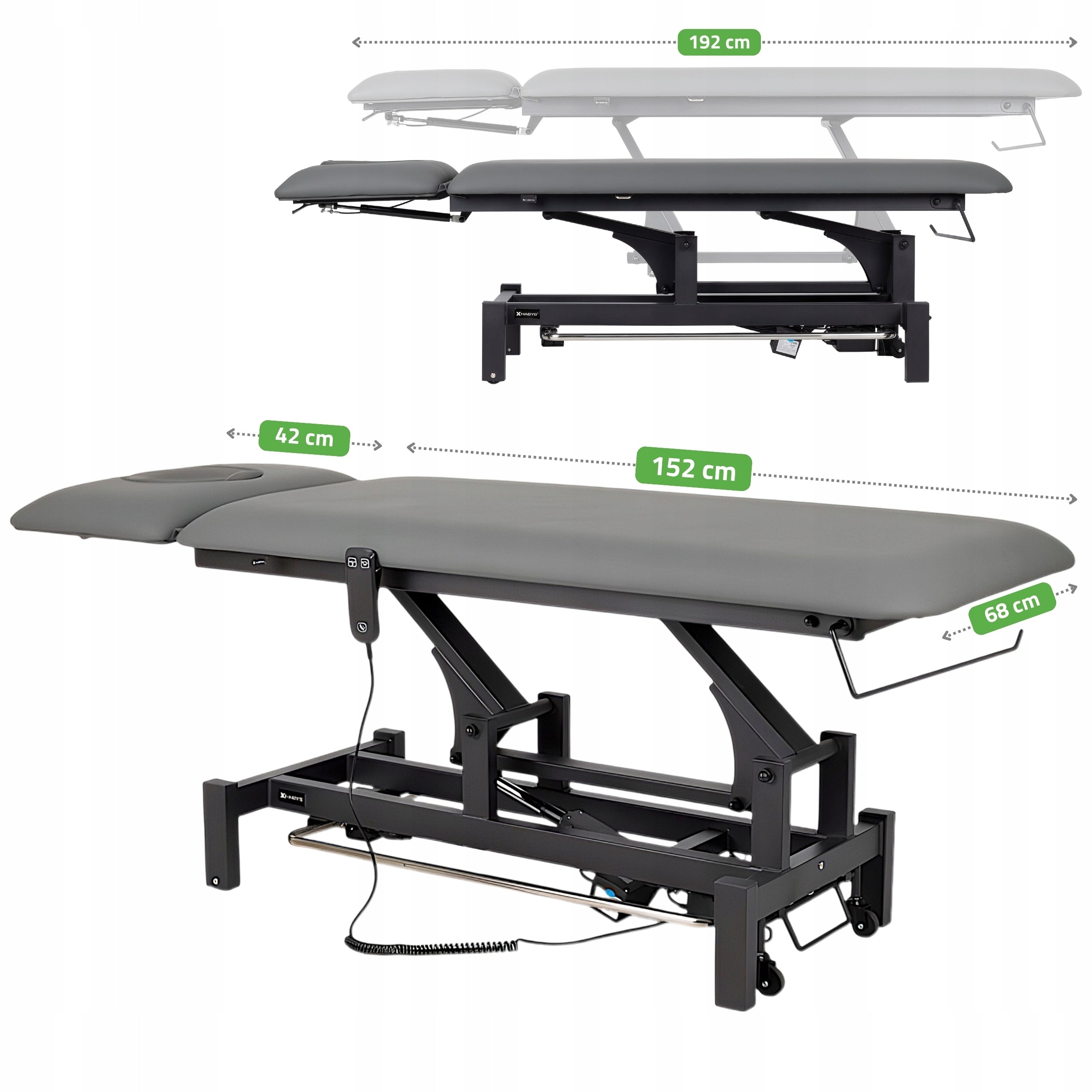 ELECTRIC REHABILITATION TABLE FORTIS 2 ERGO PILOT CONTROL FRAME HABYS Manufacturer code ŁÓŻKO STÓŁ STACJONARNY DO MASAŻU