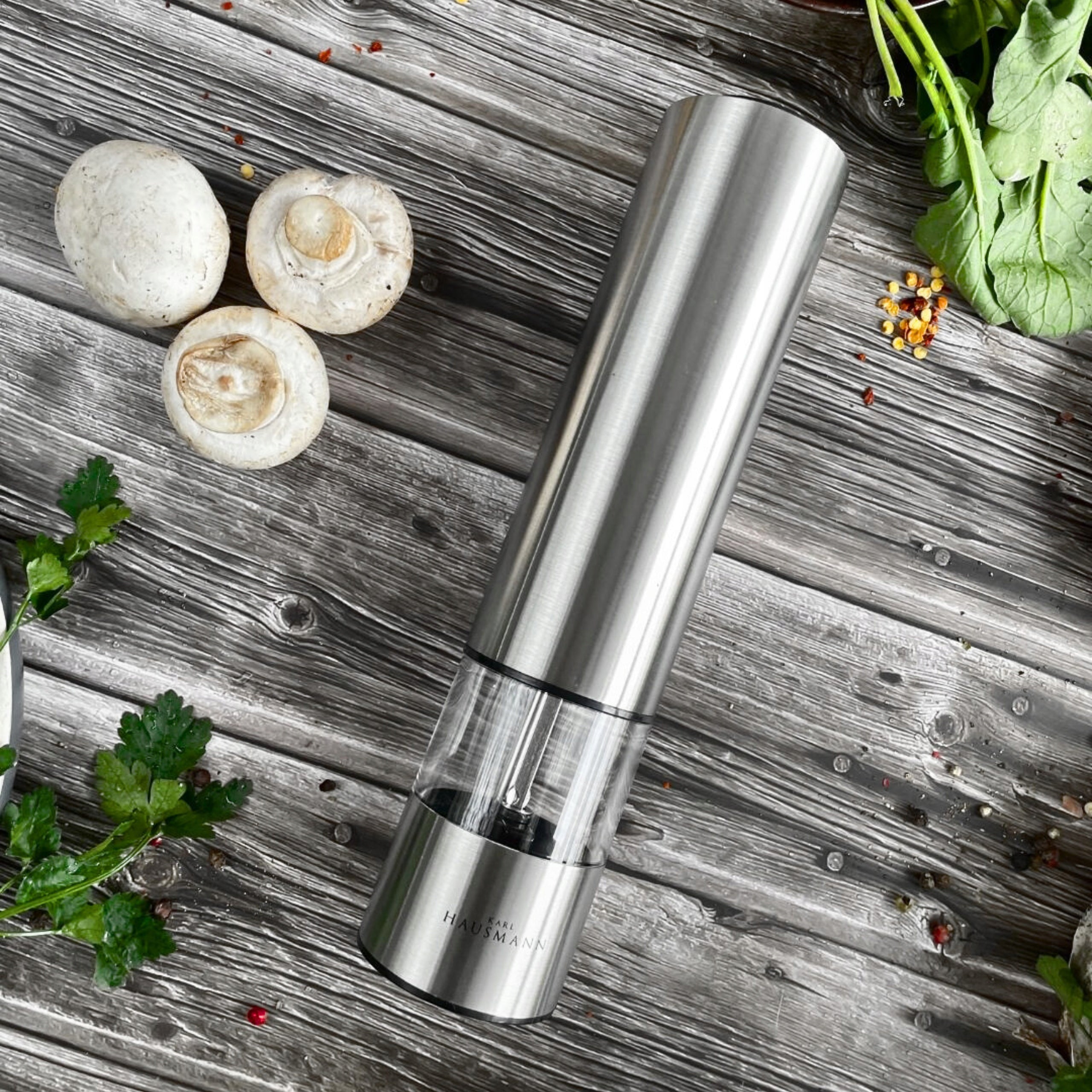 ELECTRIC SALT AND PEPPER GRINDER STEEL STRONG GRINDER KARL HAUSMANN EAN (GTIN) 5907564503853