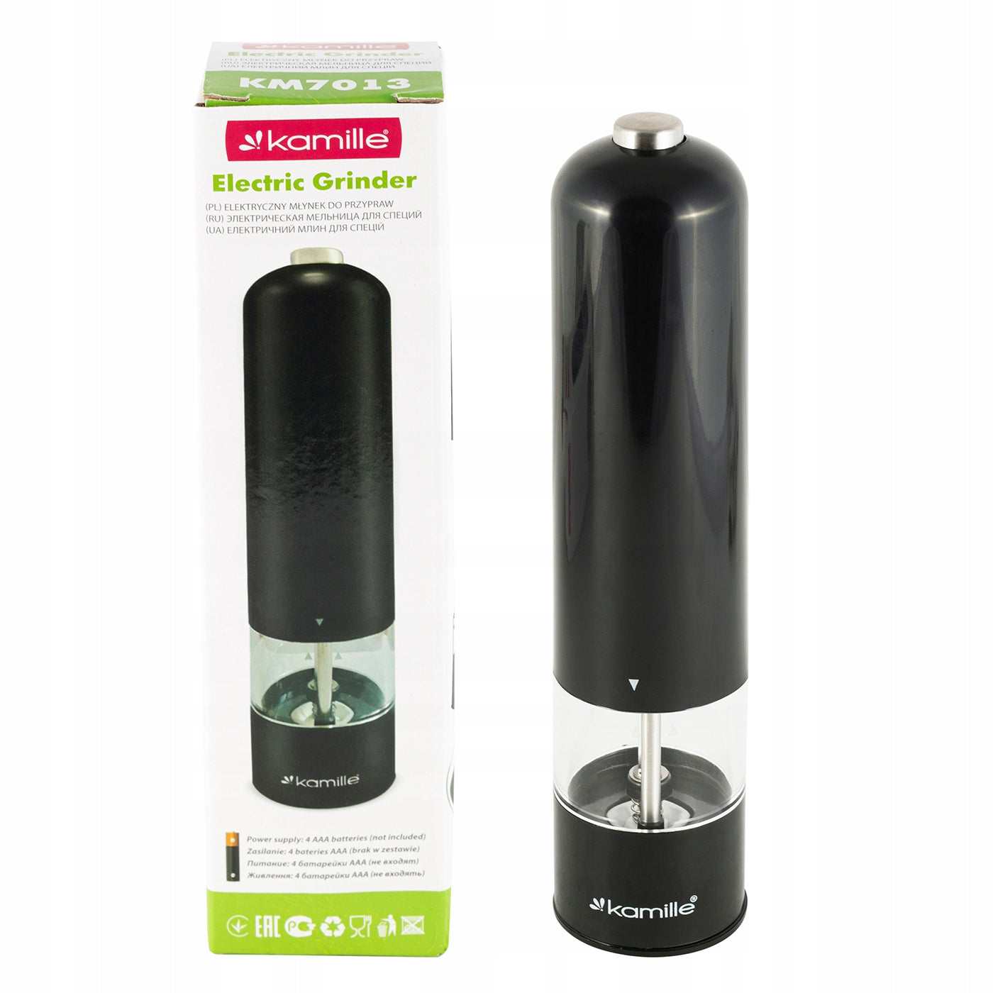 ELECTRIC SALT PEPPER GRINDER SPICES strong ceramic KAMILLE Manufacturer code 7013