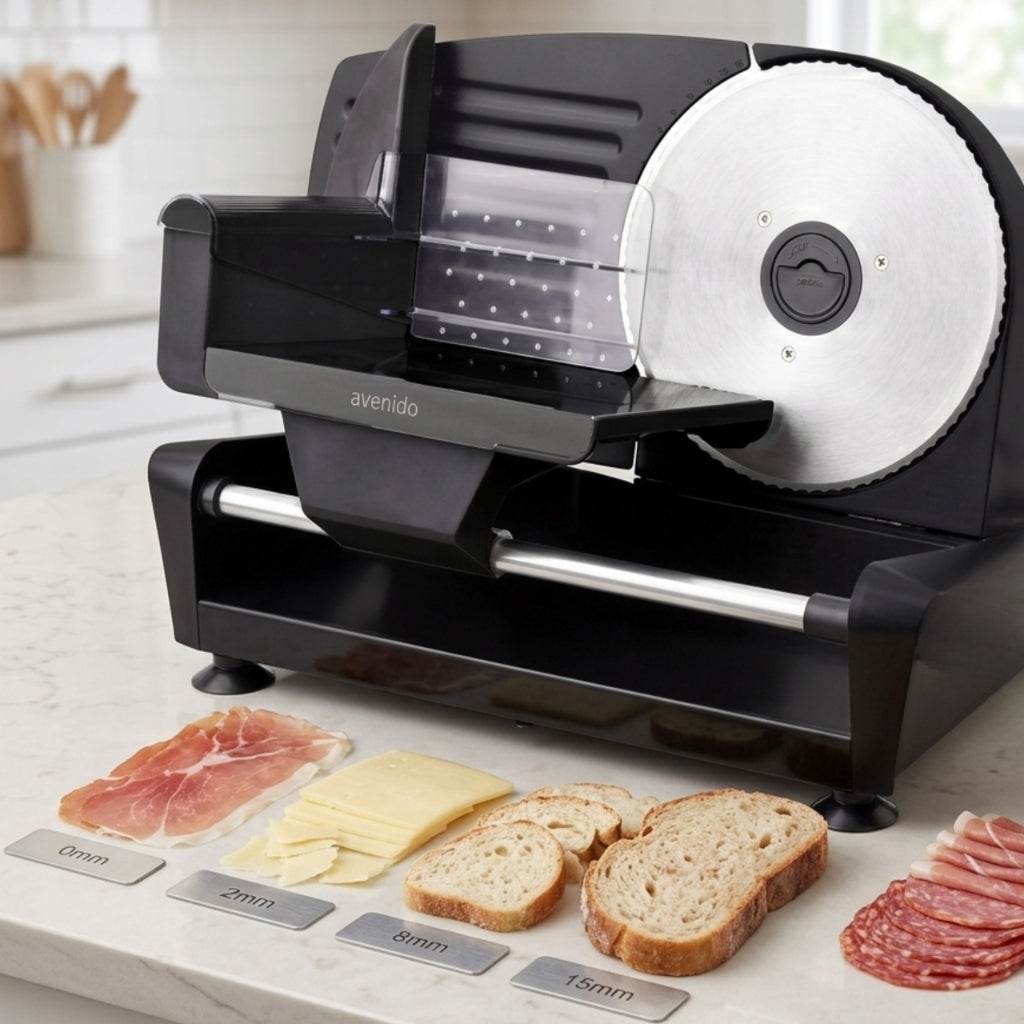 ELECTRIC SAUSAGE BREAD SLICER VEGETABLE CHEESE 400W METAL ADJUSTMENT Manufacturer code Krajalnica elektryczna do chleba wędlin 4707