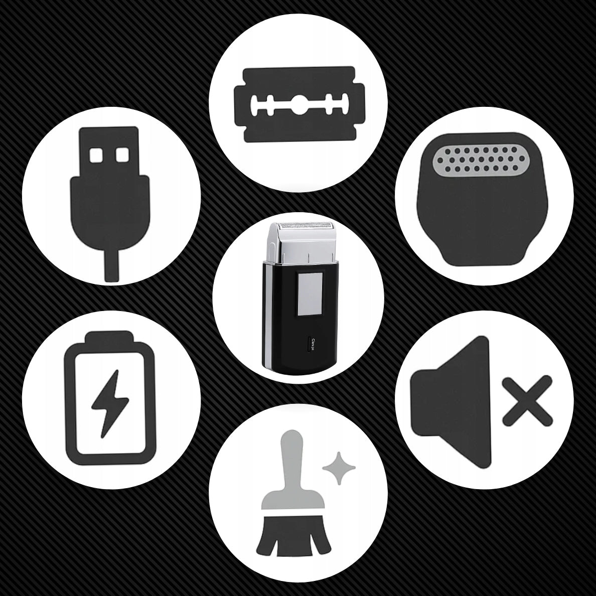 ELECTRIC SHAVER WIRELESS MEN'S TRAVEL SHAVER USB TRIMMER Brand MEMFLOW